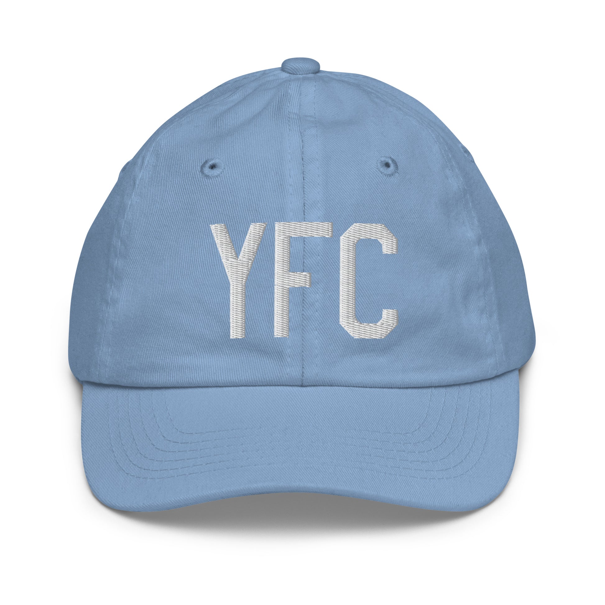Airport Code Kid's Baseball Cap - White • YFC Fredericton • YHM Designs - Image 22