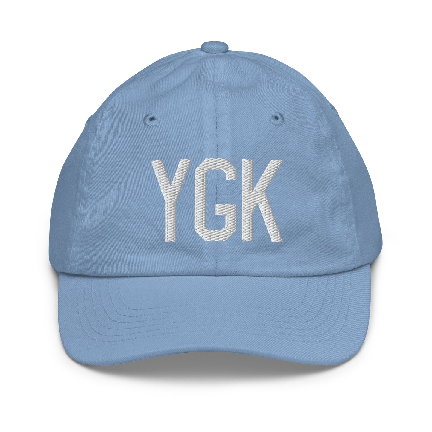 Airport Code Kid's Baseball Cap - White • YGK Kingston • YHM Designs - Image 22