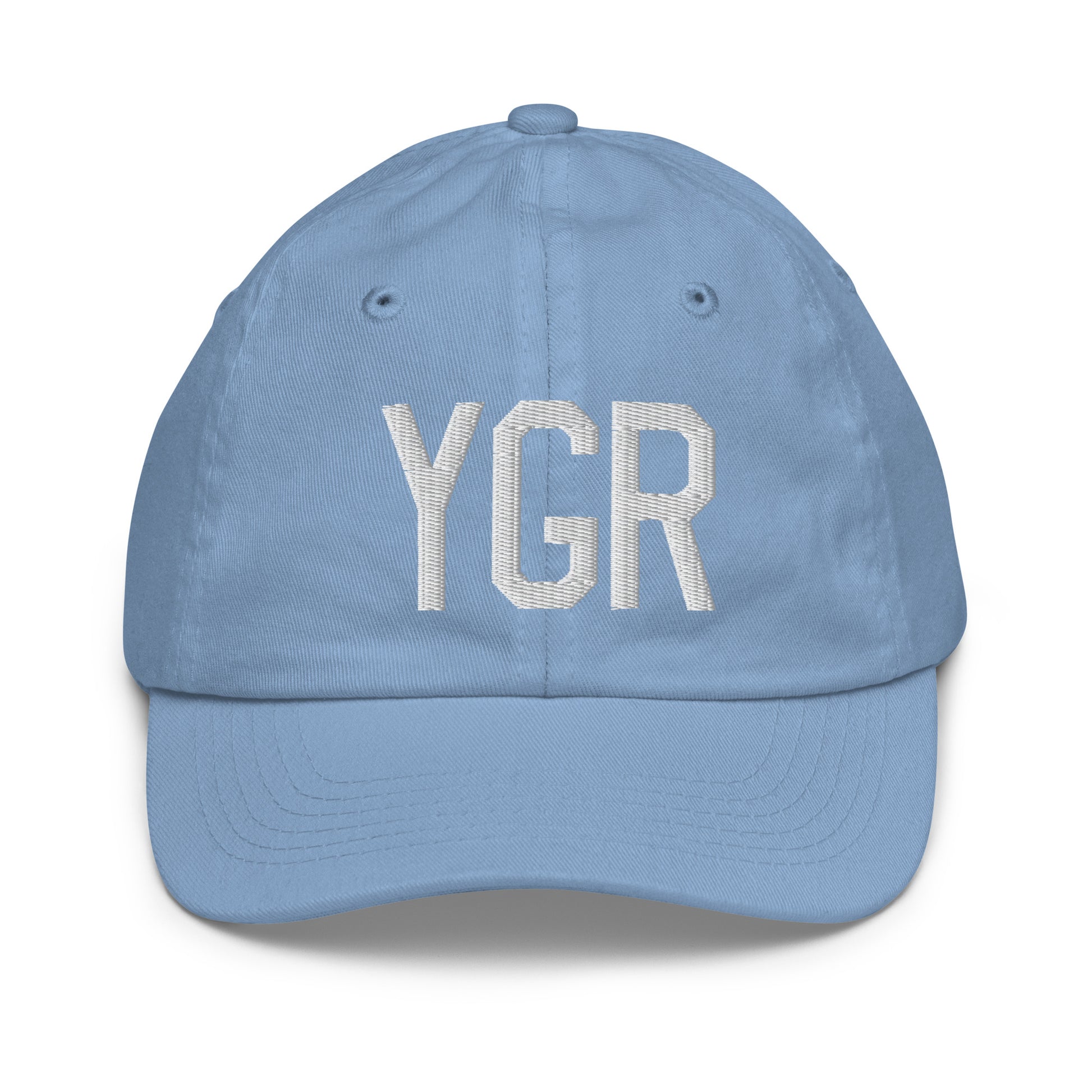 Airport Code Kid's Baseball Cap - White • YGR Îles-de-la-Madeleine • YHM Designs - Image 22