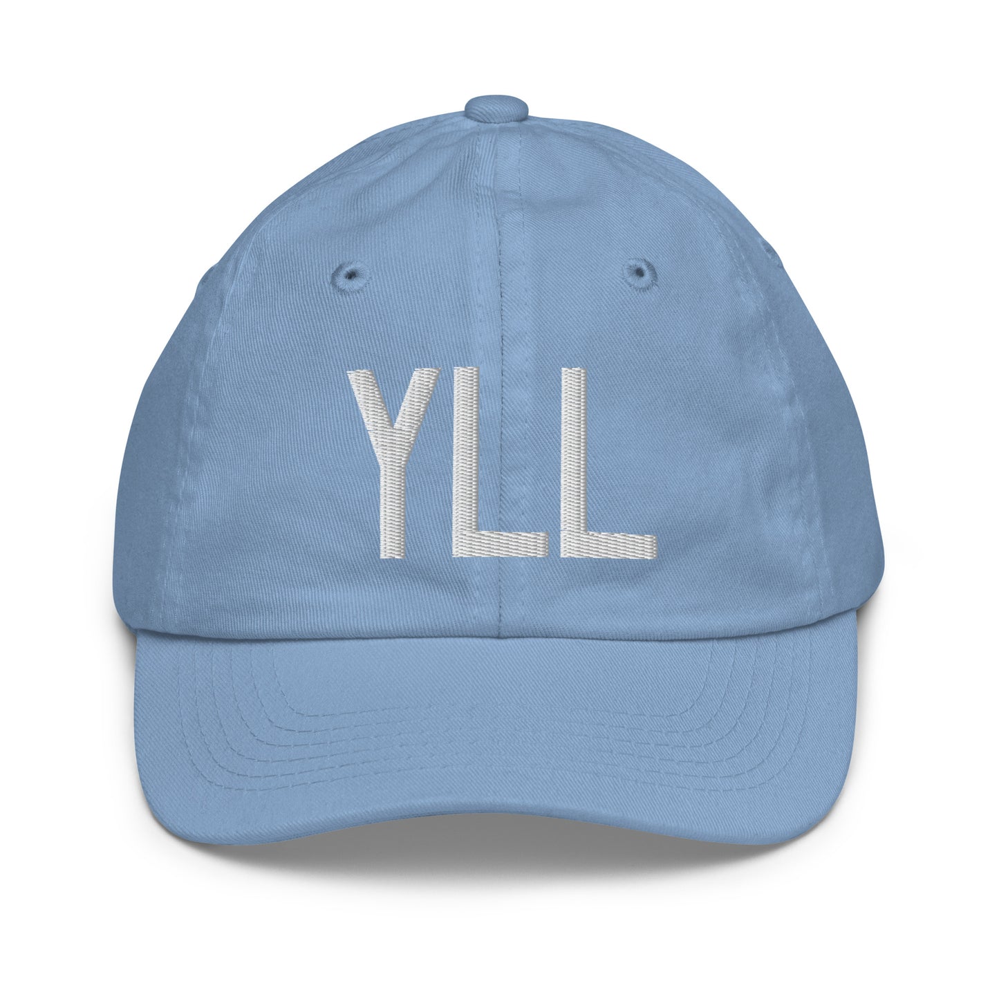 Airport Code Kid's Baseball Cap - White • YLL Lloydminster • YHM Designs - Image 22