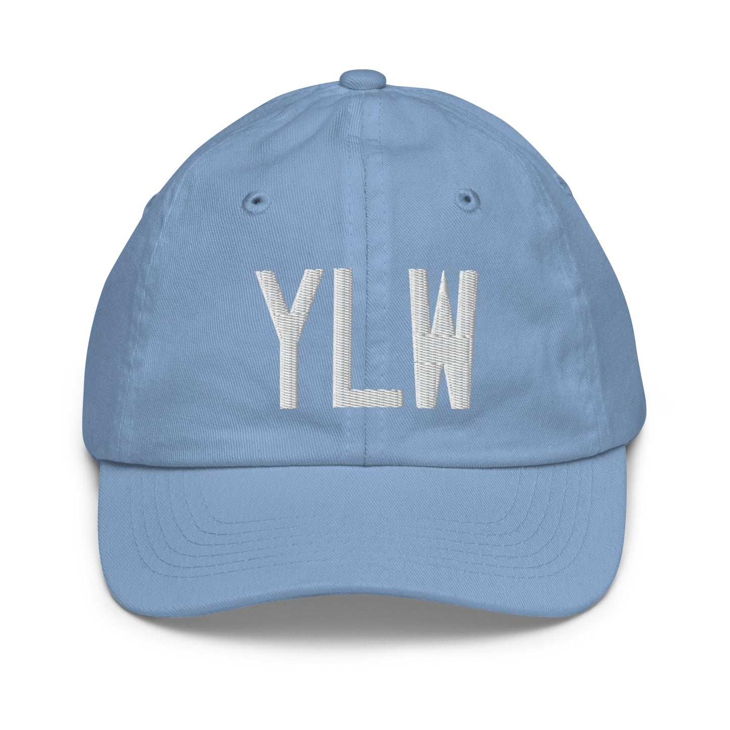 Airport Code Kid's Baseball Cap - White • YLW Kelowna • YHM Designs - Image 22