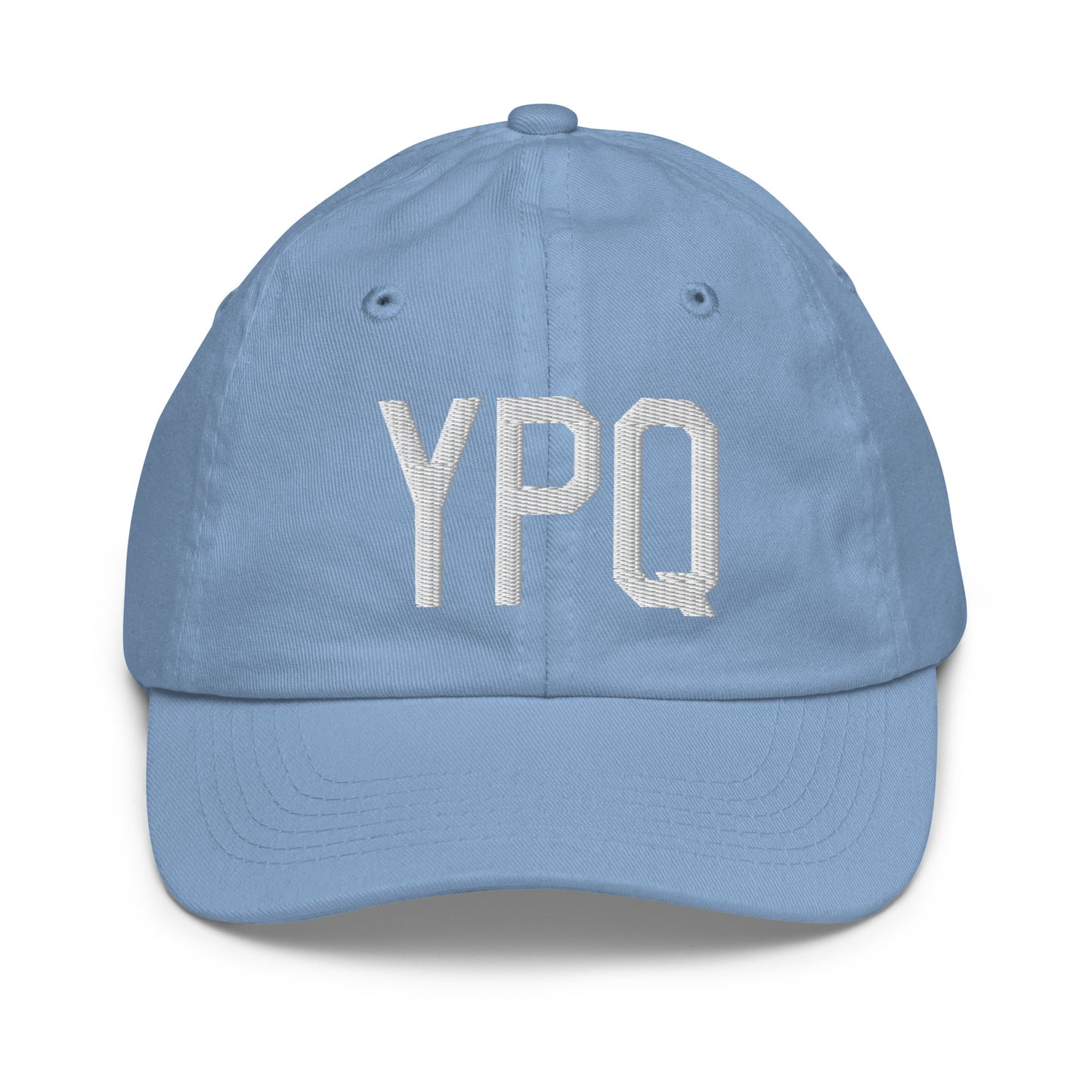 Airport Code Kid's Baseball Cap - White • YPQ Peterborough • YHM Designs - Image 22
