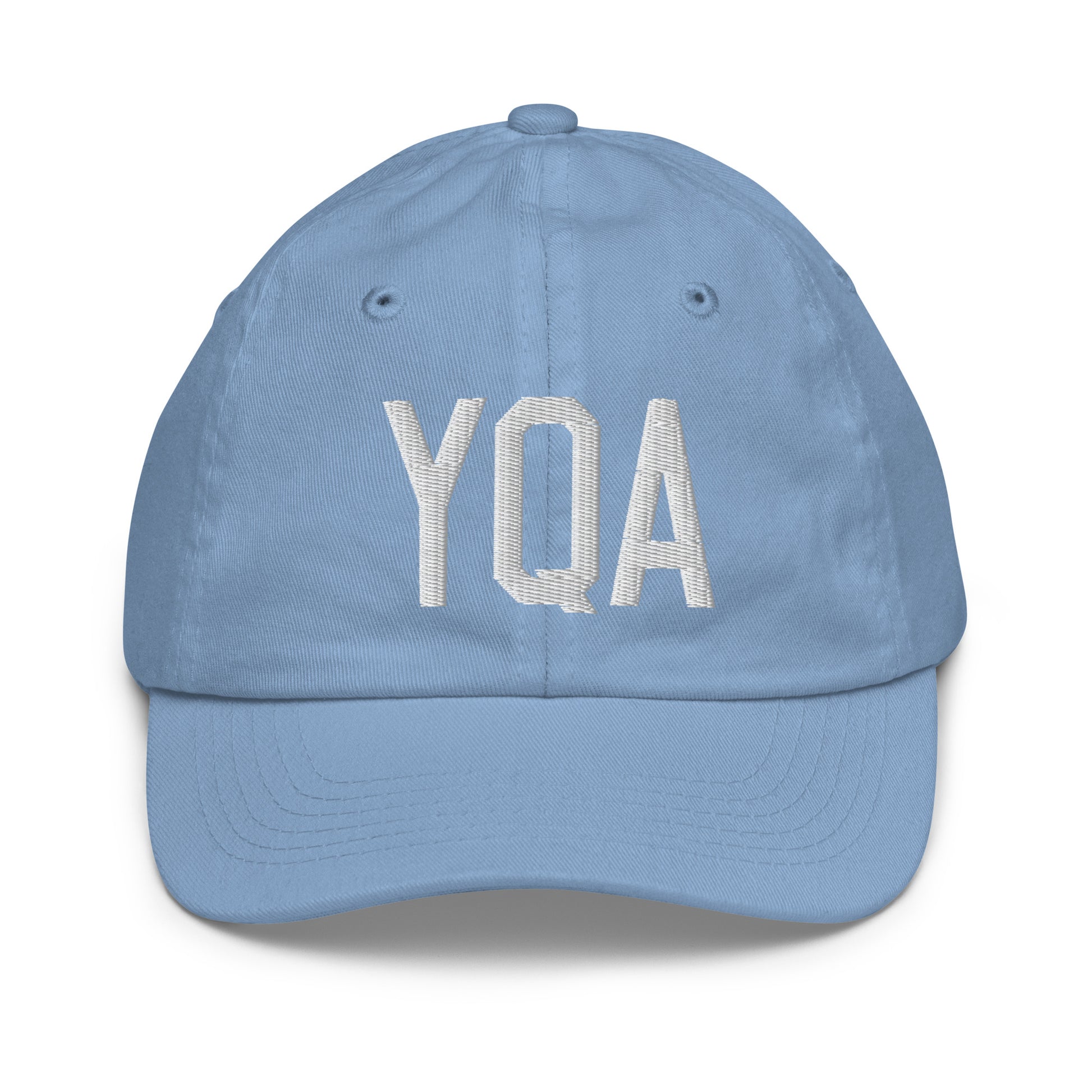 Airport Code Kid's Baseball Cap - White • YQA Muskoka • YHM Designs - Image 22