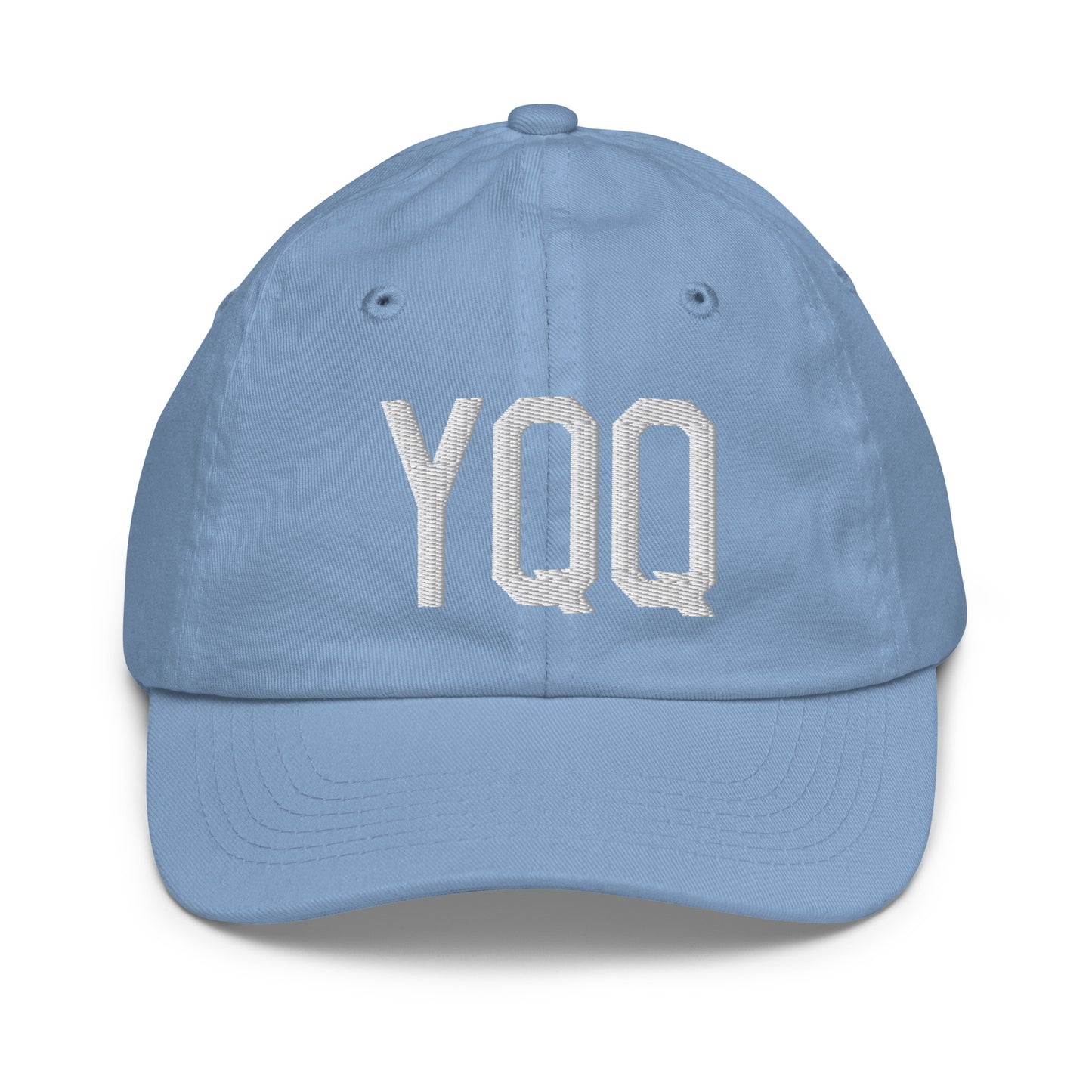 Airport Code Kid's Baseball Cap - White • YQQ Comox • YHM Designs - Image 22