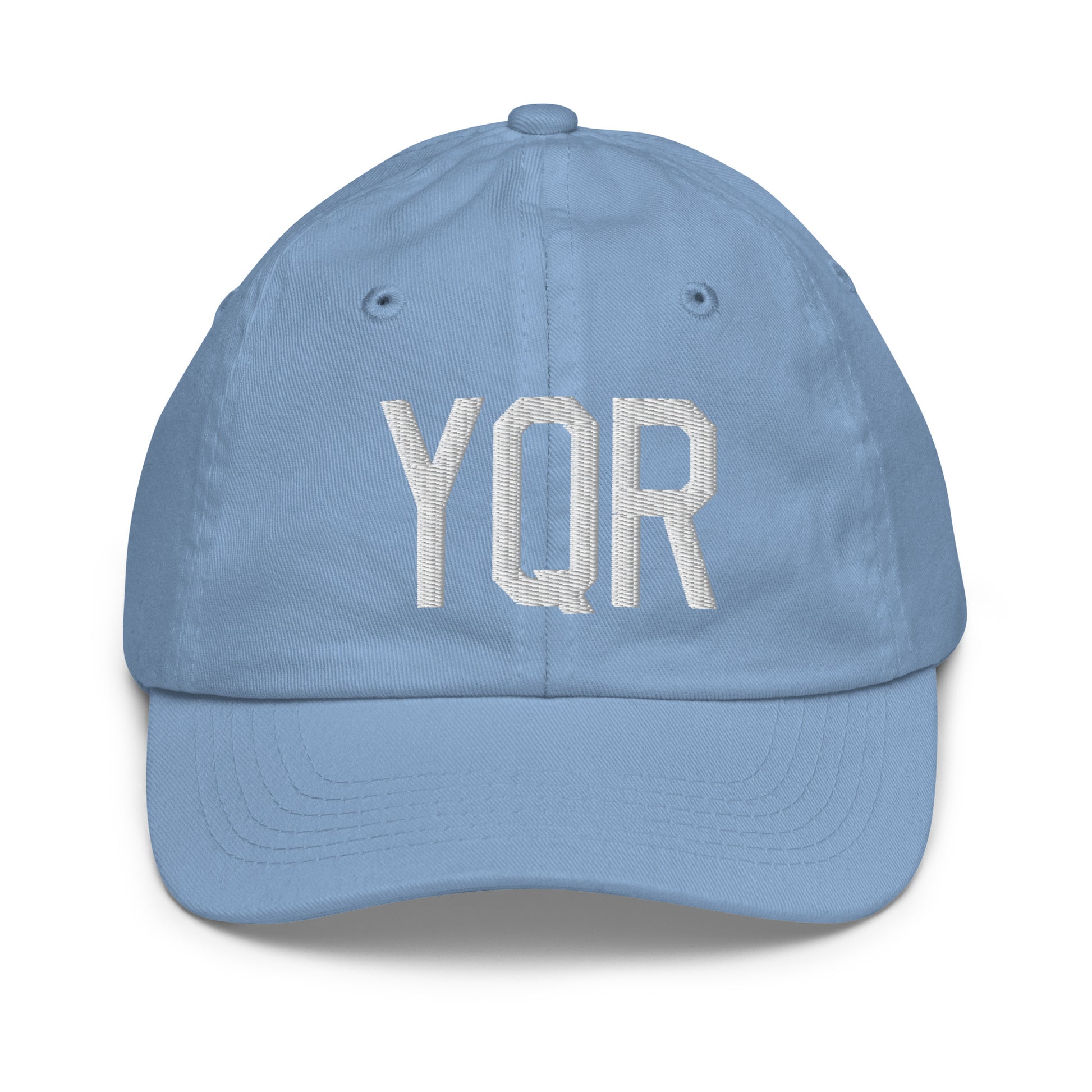 Airport Code Kid's Baseball Cap - White • YQR Regina • YHM Designs - Image 22