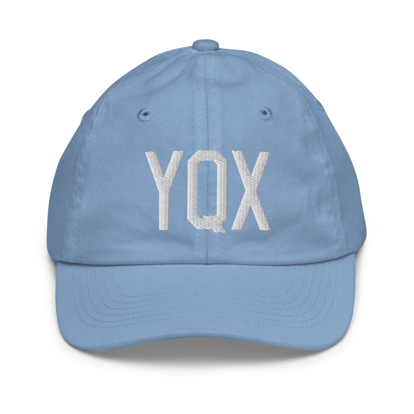 Airport Code Kid's Baseball Cap - White • YQX Gander • YHM Designs - Image 22
