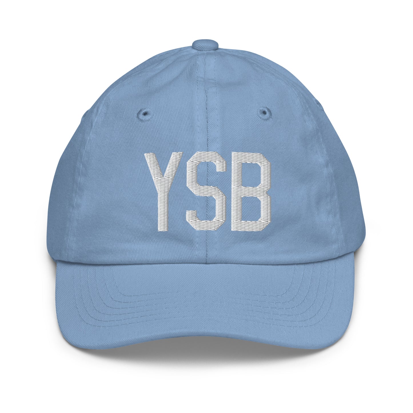 Airport Code Kid's Baseball Cap - White • YSB Sudbury • YHM Designs - Image 22