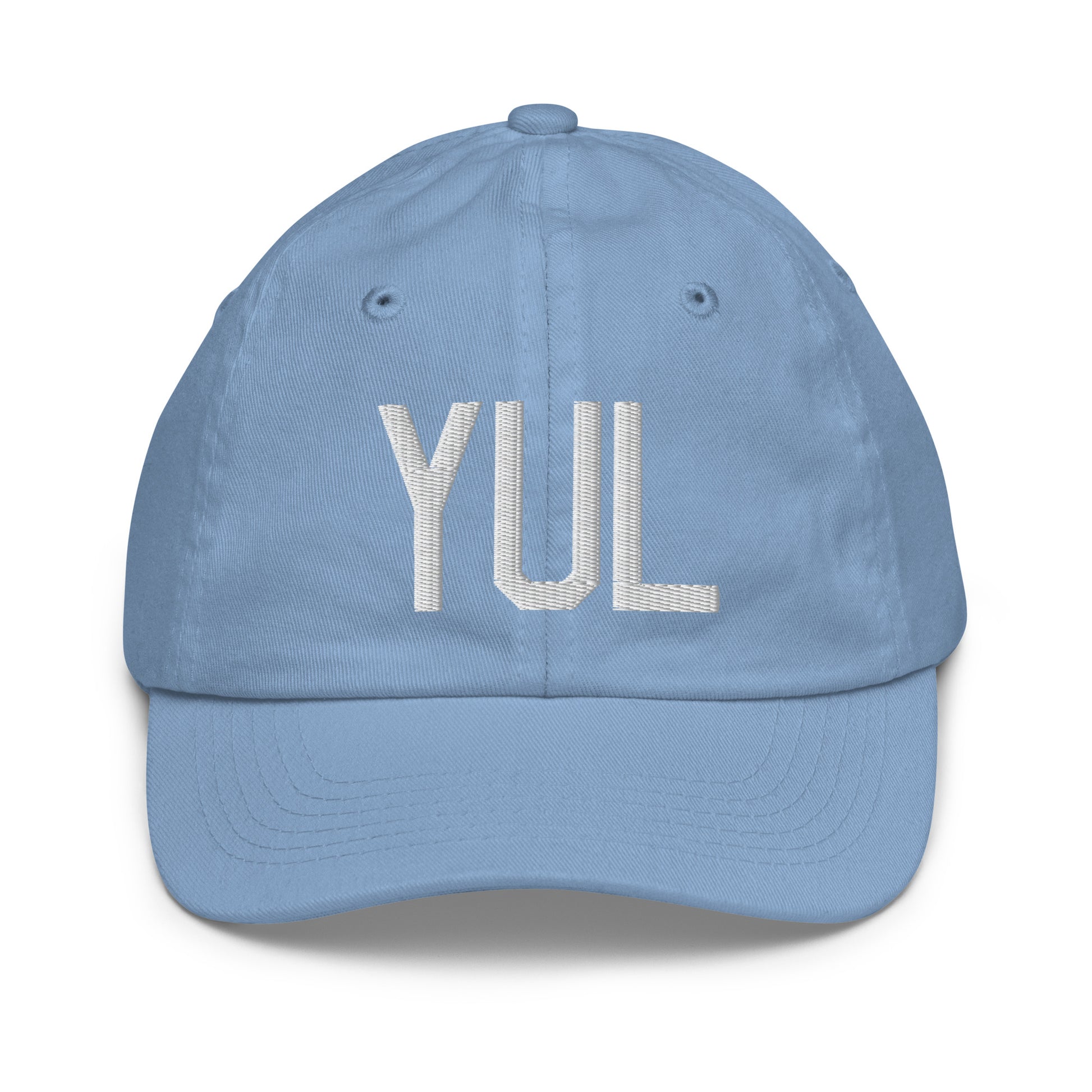 Airport Code Kid's Baseball Cap - White • YUL Montreal • YHM Designs - Image 22
