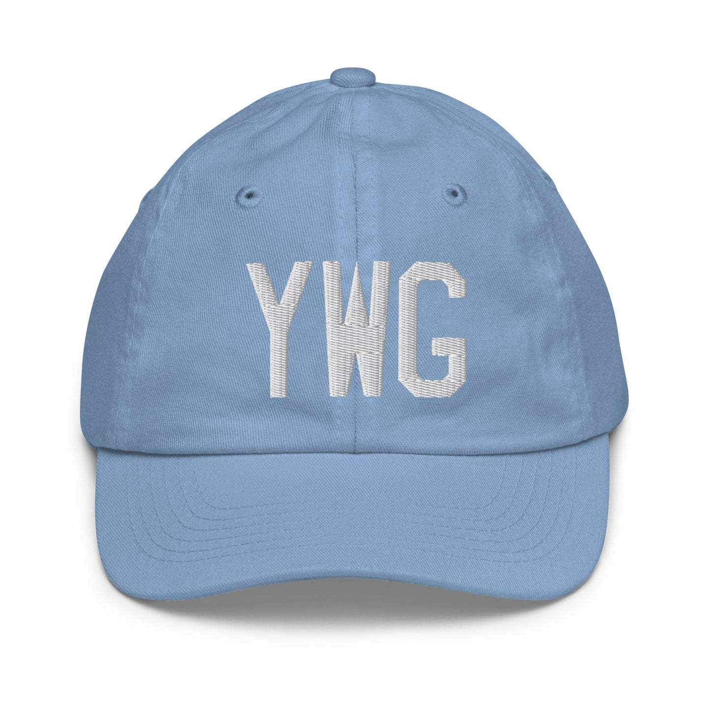 Airport Code Kid's Baseball Cap - White • YWG Winnipeg • YHM Designs - Image 22