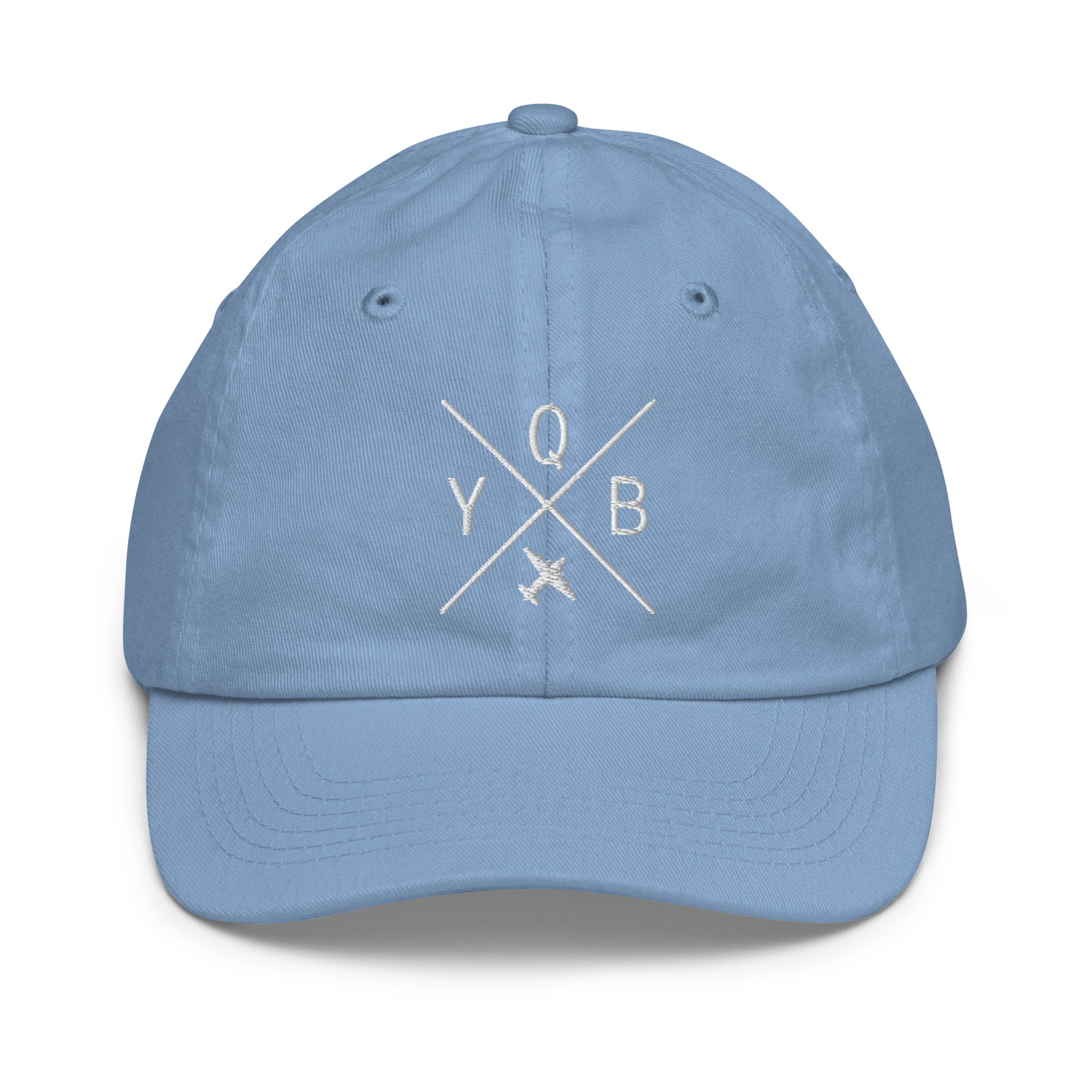 Crossed-X Kid's Baseball Cap - White • YQB Quebec City • YHM Designs - Image 22