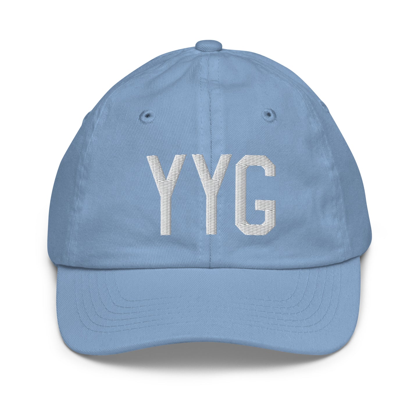 Airport Code Kid's Baseball Cap - White • YYG Charlottetown • YHM Designs - Image 22