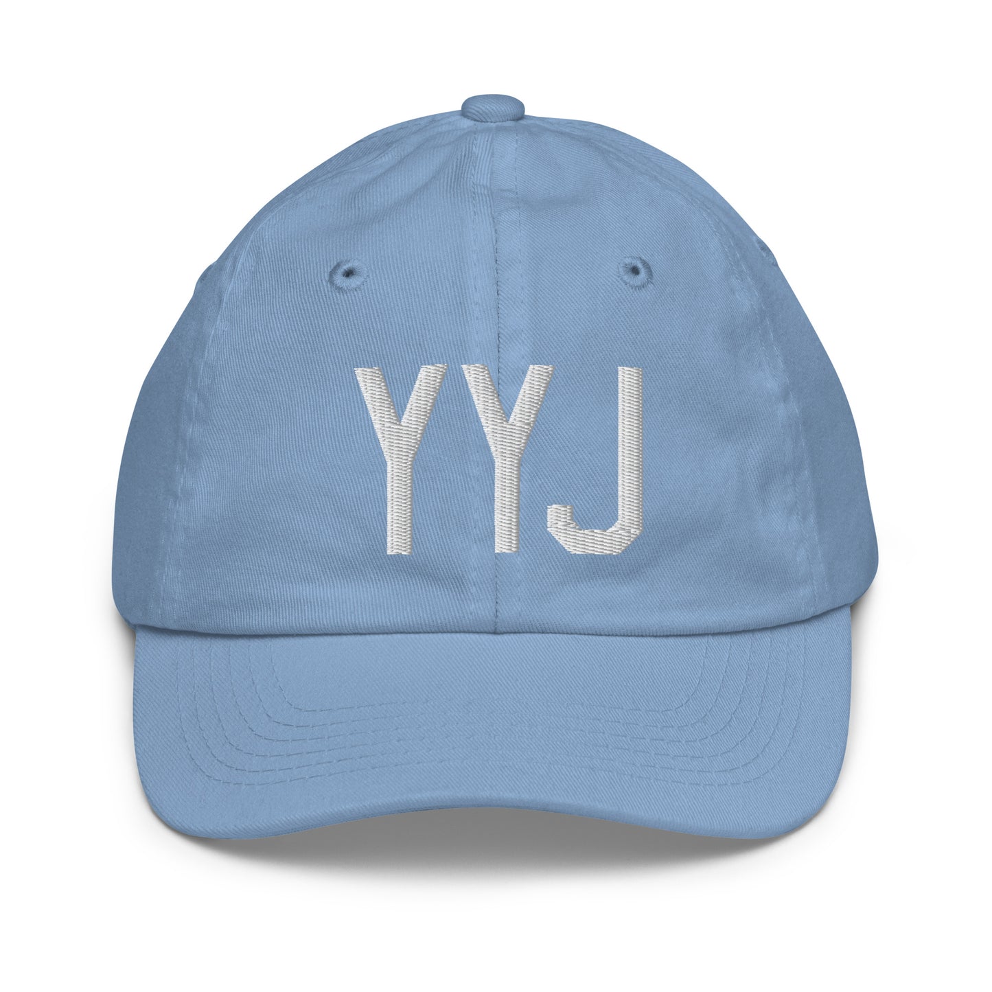 Airport Code Kid's Baseball Cap - White • YYJ Victoria • YHM Designs - Image 22