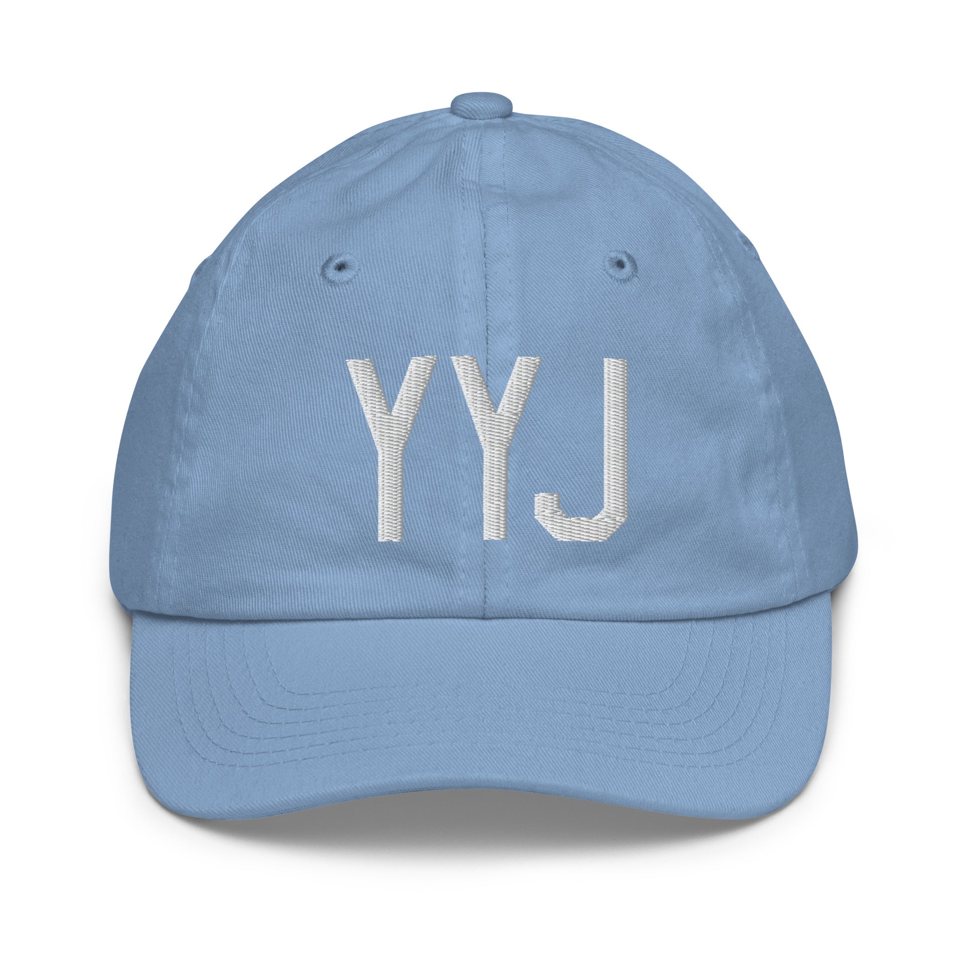 Airport Code Kid's Baseball Cap - White • YYJ Victoria • YHM Designs - Image 22