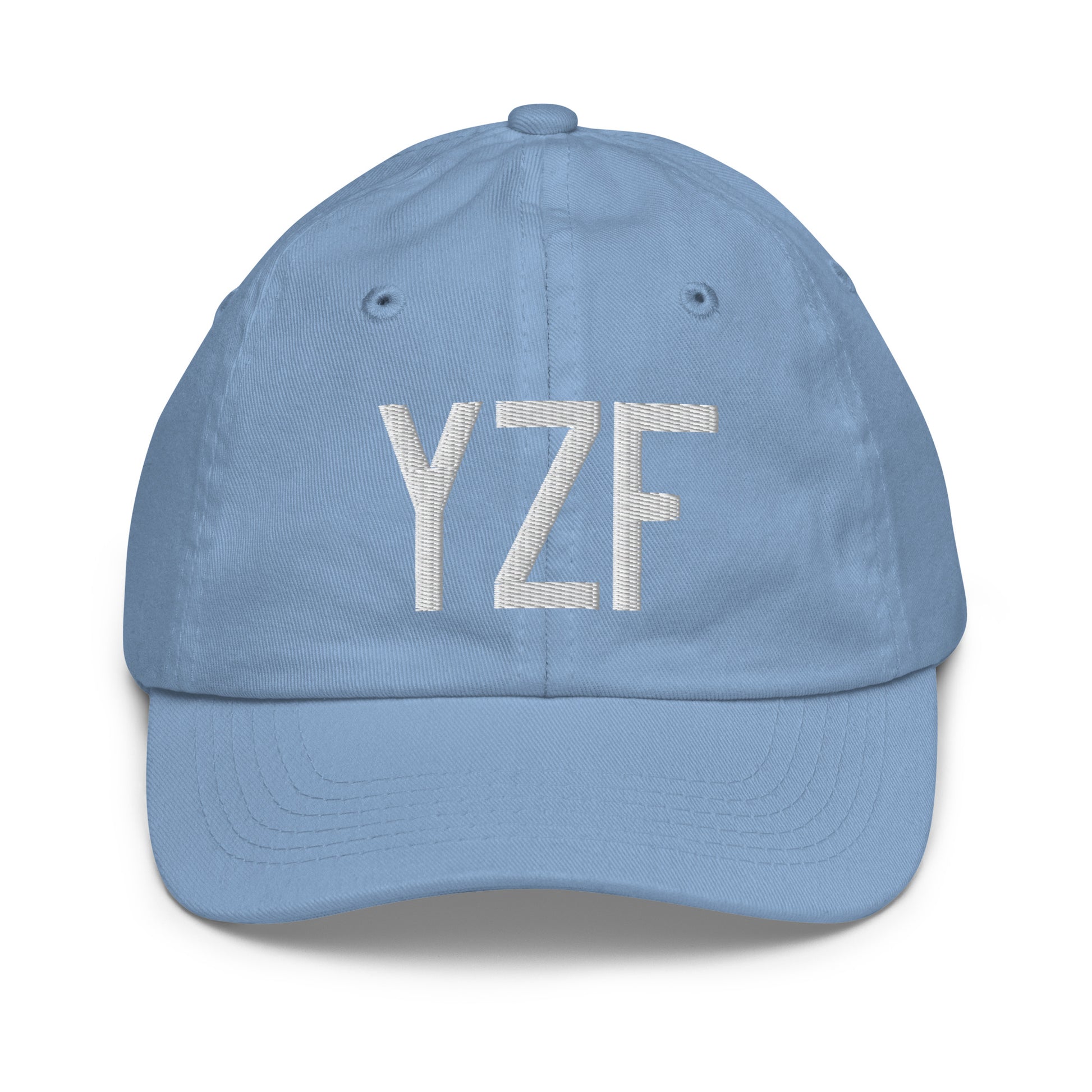 Airport Code Kid's Baseball Cap - White • YZF Yellowknife • YHM Designs - Image 22