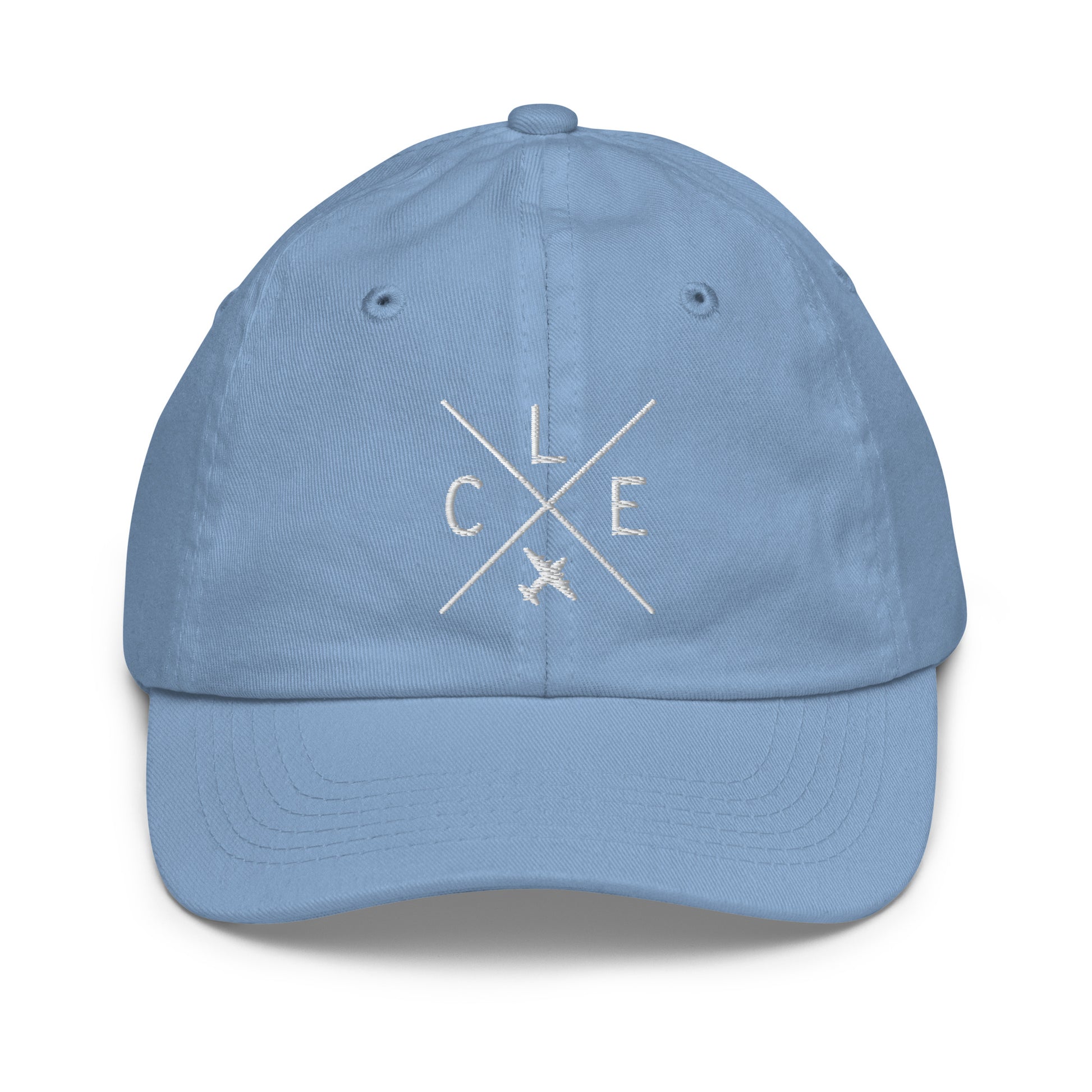 Crossed-X Kid's Baseball Cap - White • CLE Cleveland • YHM Designs - Image 22