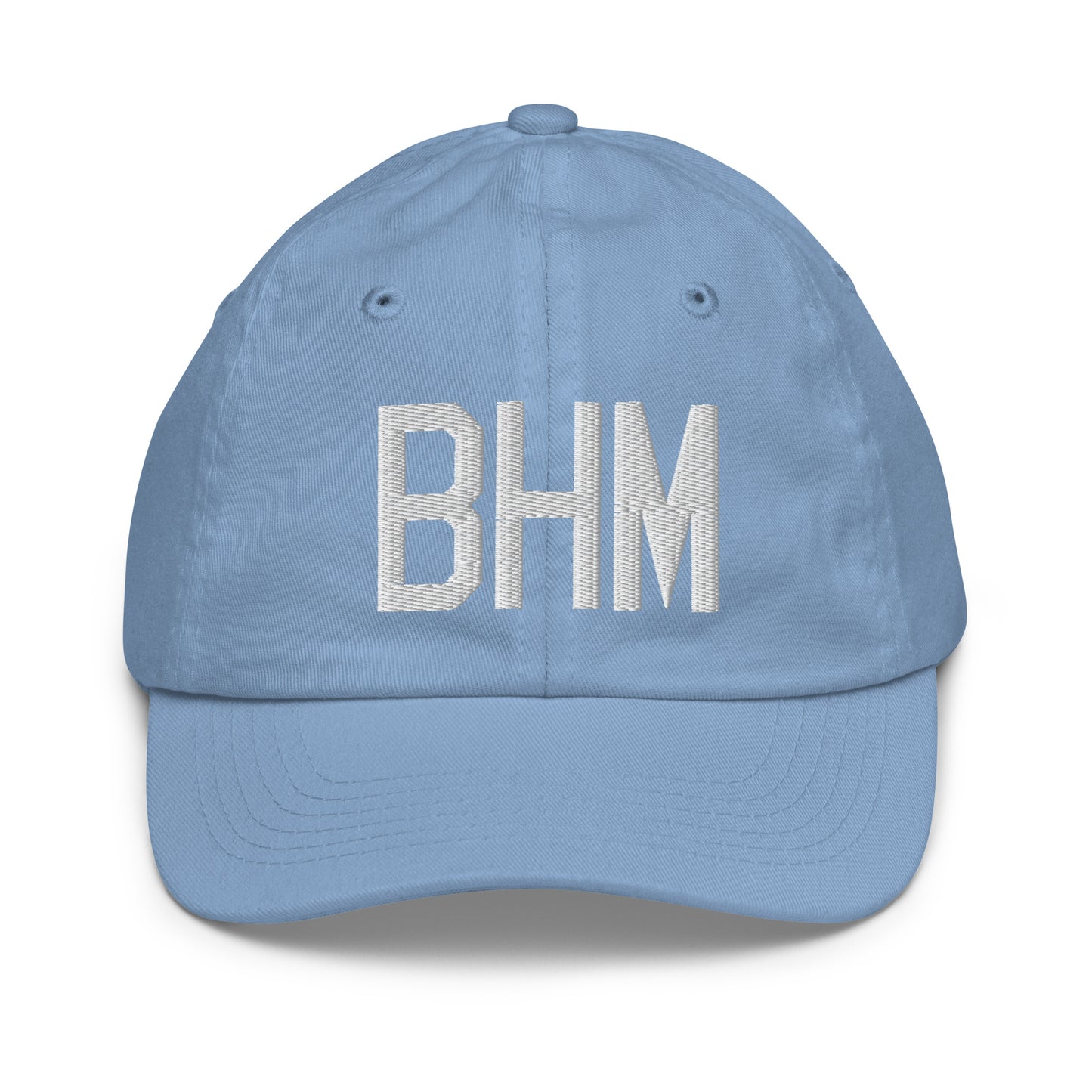 Airport Code Kid's Baseball Cap - White • BHM Birmingham • YHM Designs - Image 22