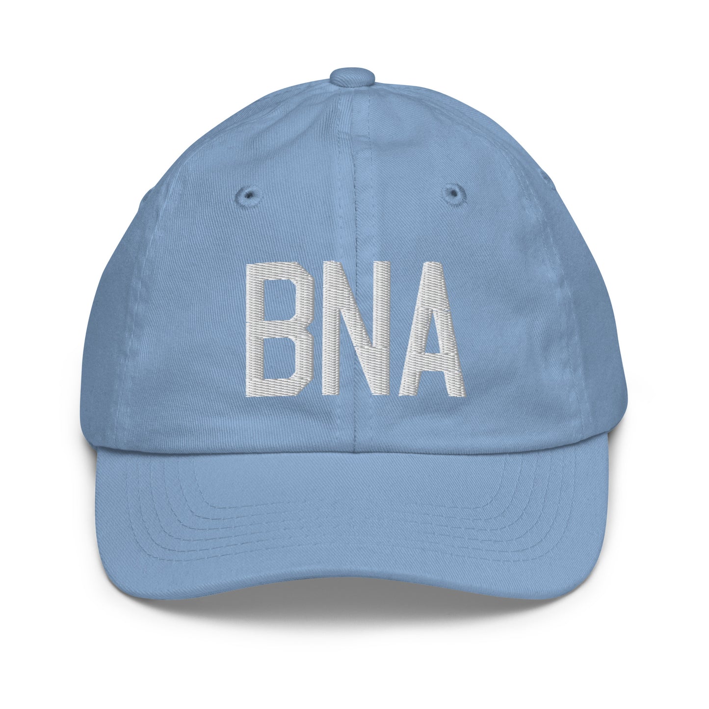 Airport Code Kid's Baseball Cap - White • BNA Nashville • YHM Designs - Image 22