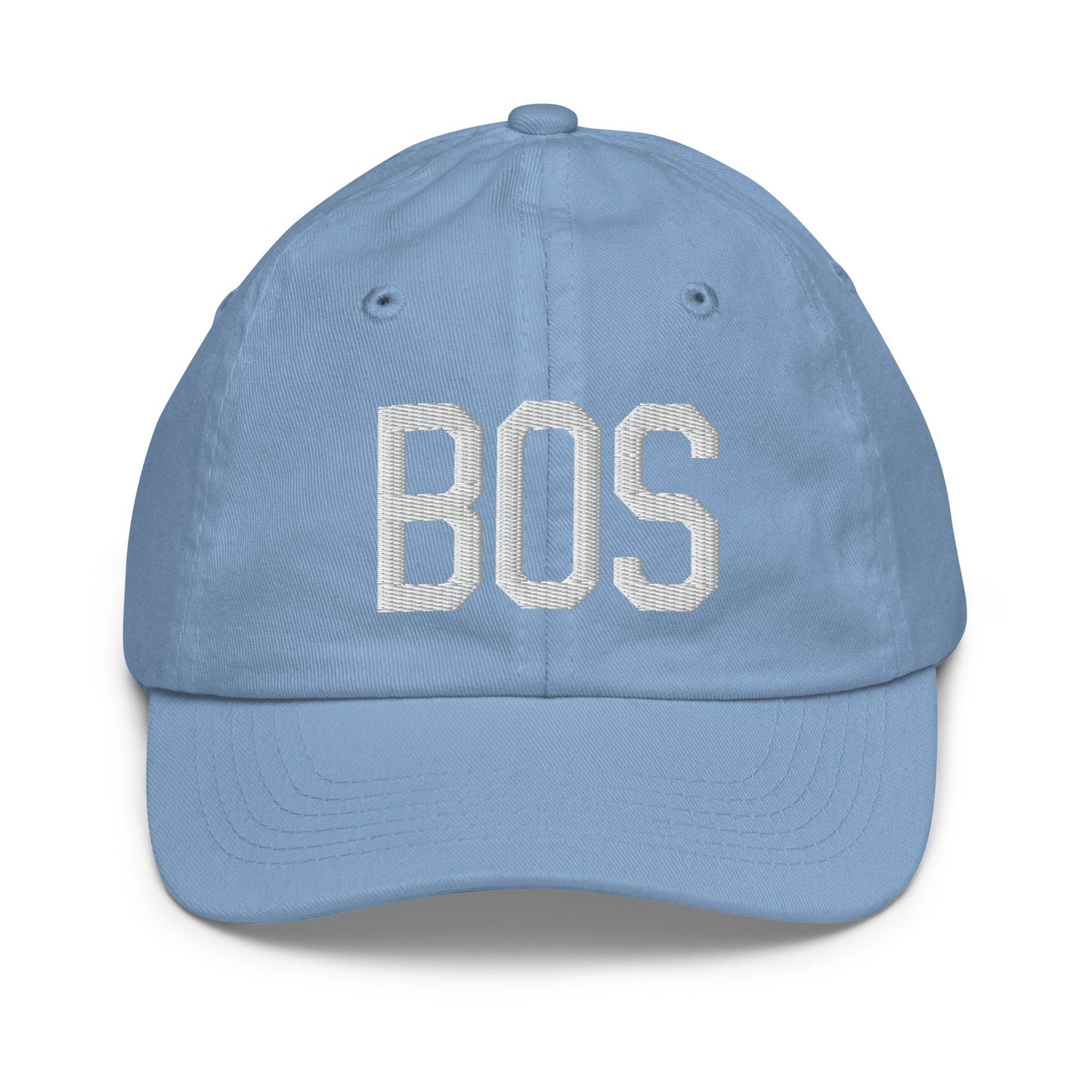 Airport Code Kid's Baseball Cap - White • BOS Boston • YHM Designs - Image 22