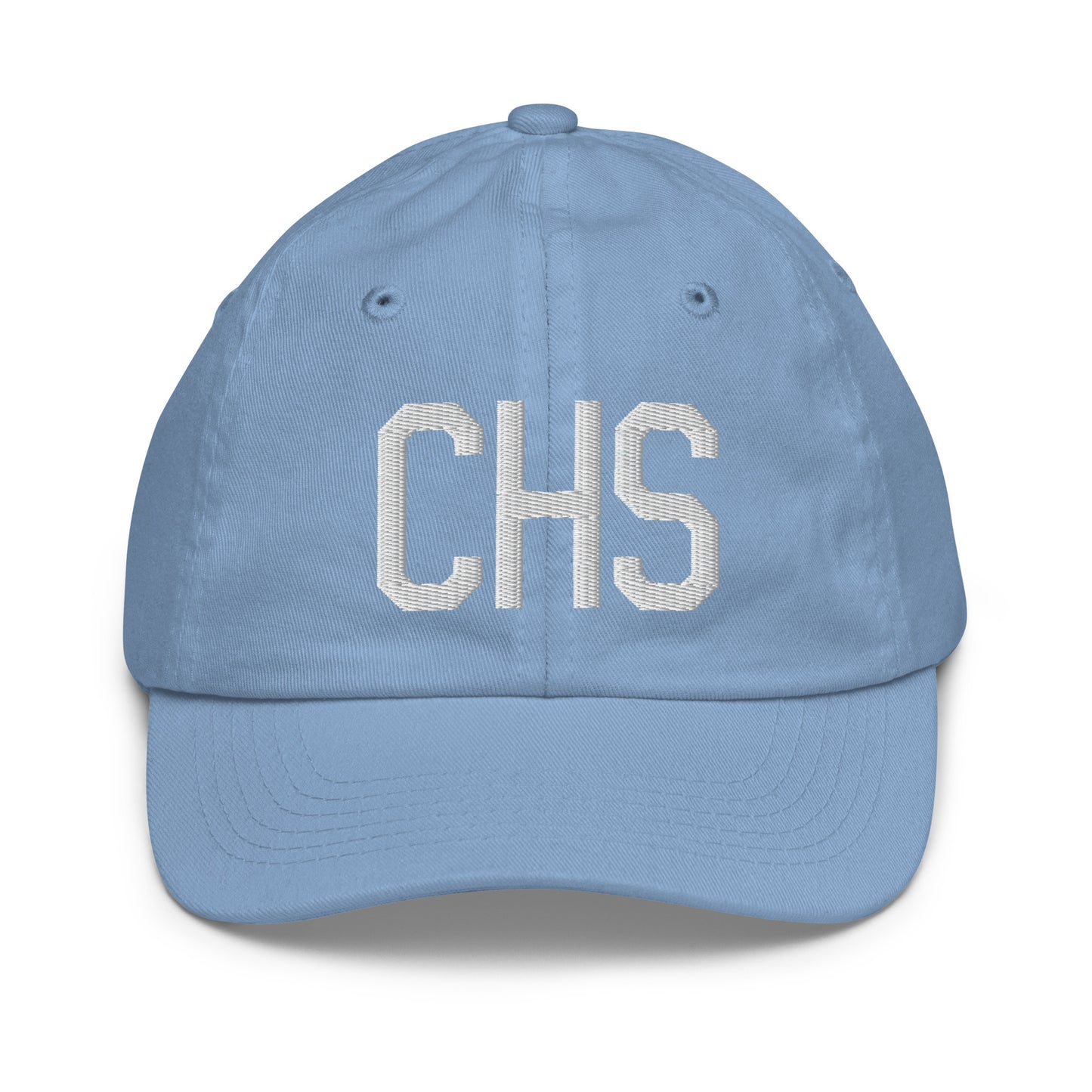 Airport Code Kid's Baseball Cap - White • CHS Charleston • YHM Designs - Image 22