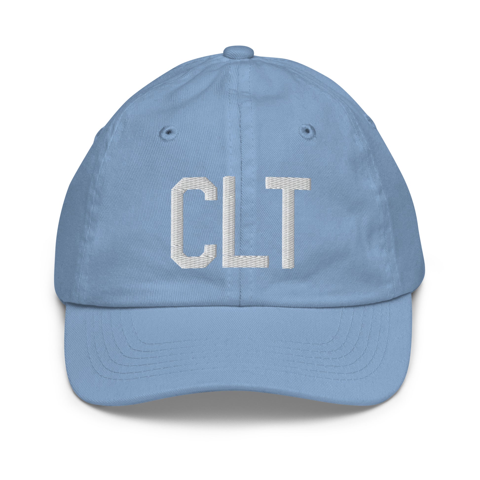 Airport Code Kid's Baseball Cap - White • CLT Charlotte • YHM Designs - Image 22