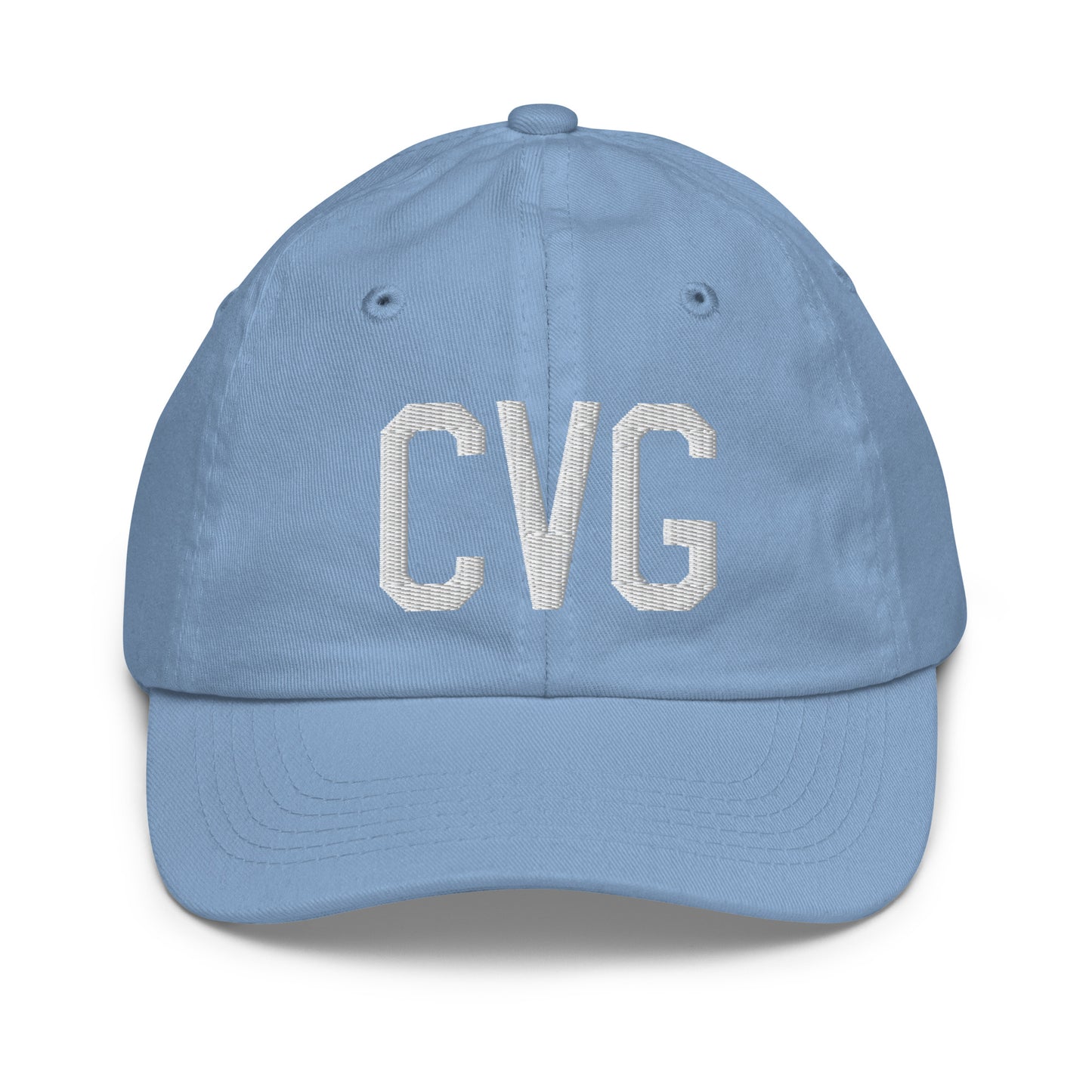 Airport Code Kid's Baseball Cap - White • CVG Cincinnati • YHM Designs - Image 22