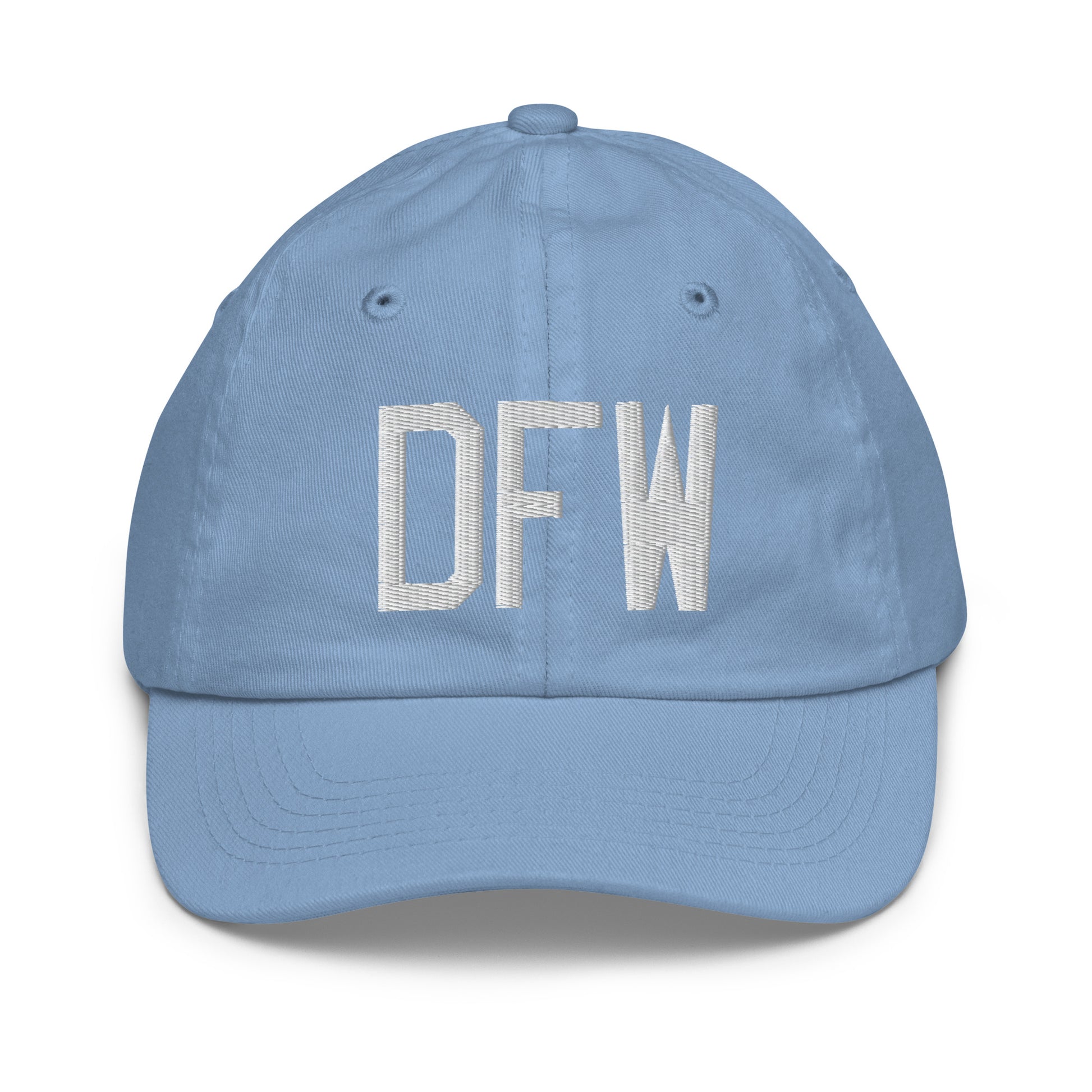 Airport Code Kid's Baseball Cap - White • DFW Dallas • YHM Designs - Image 22