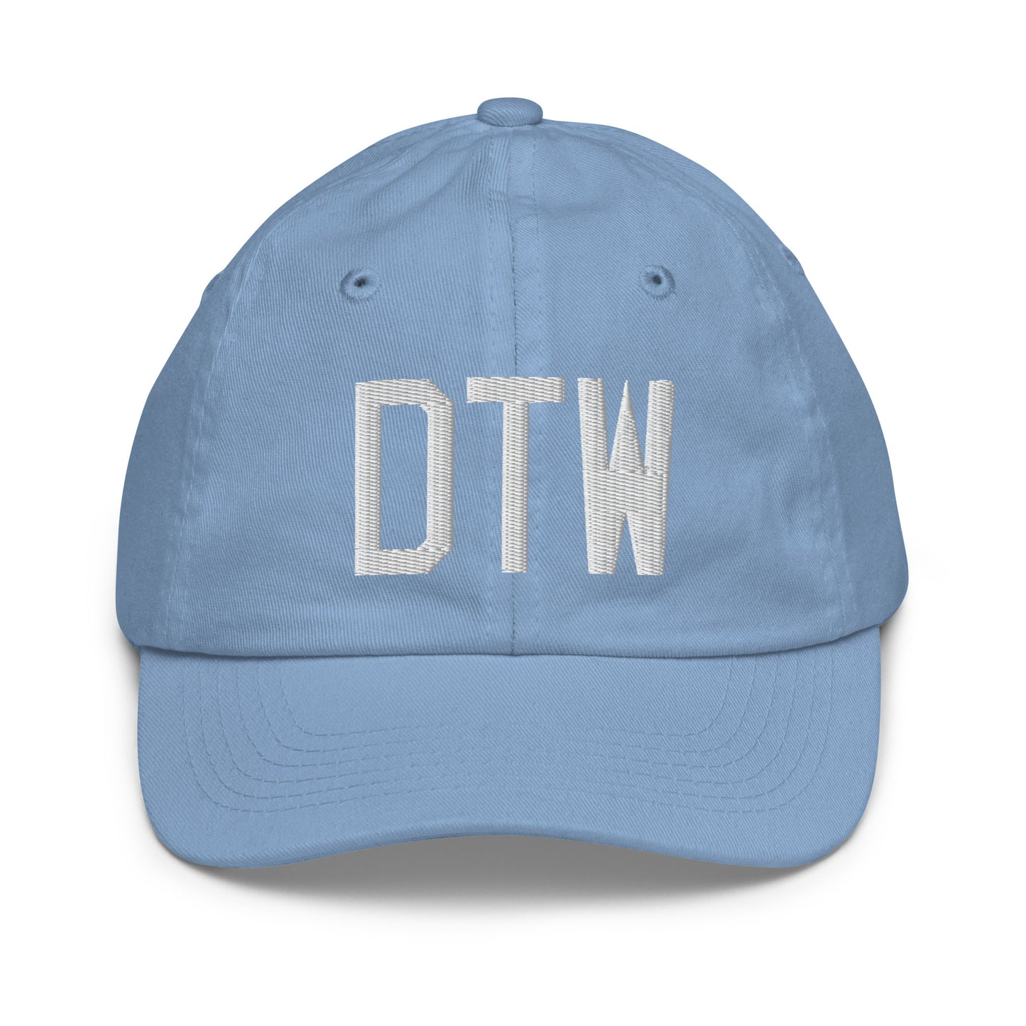 Airport Code Kid's Baseball Cap - White • DTW Detroit • YHM Designs - Image 22