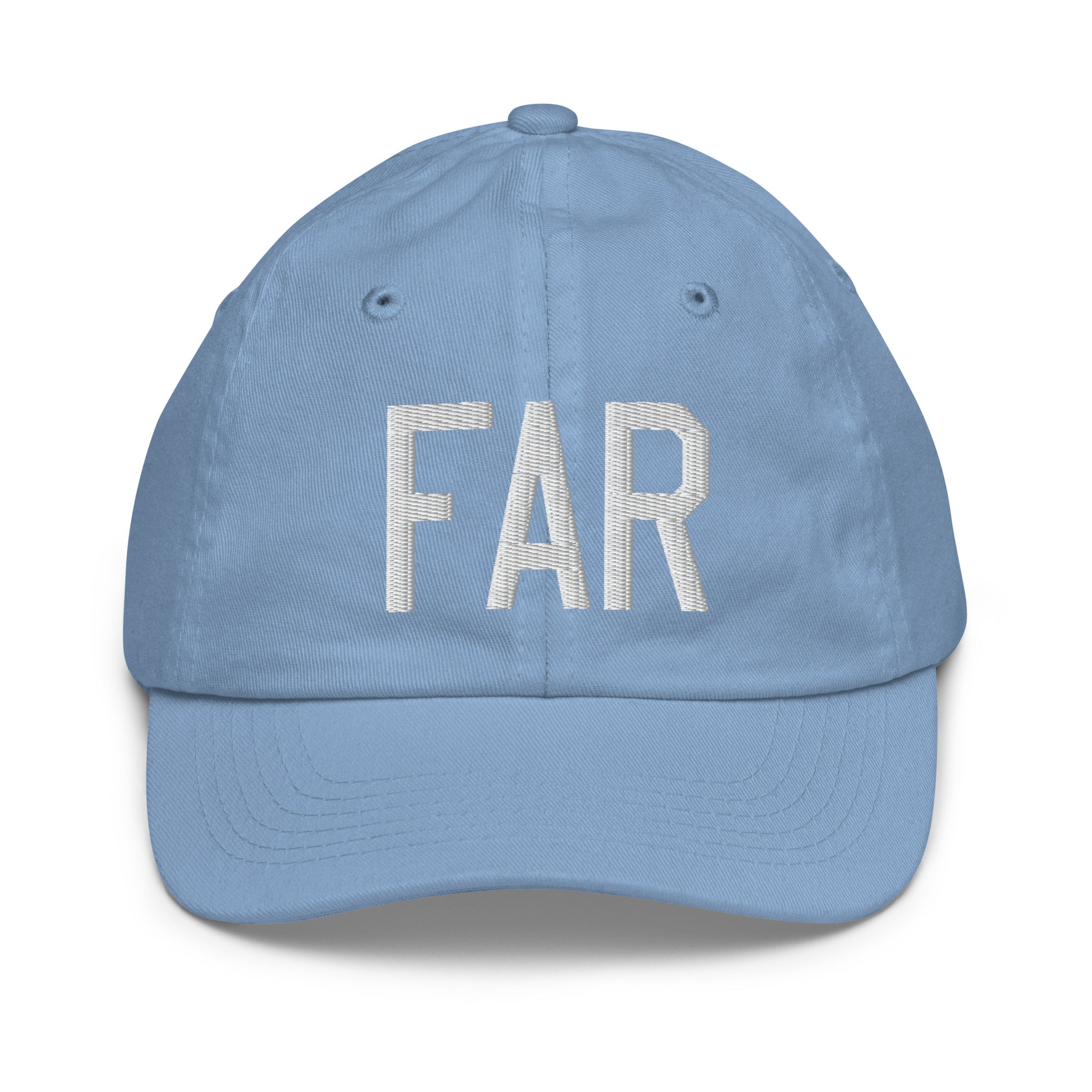 Airport Code Kid's Baseball Cap - White • FAR Fargo • YHM Designs - Image 22