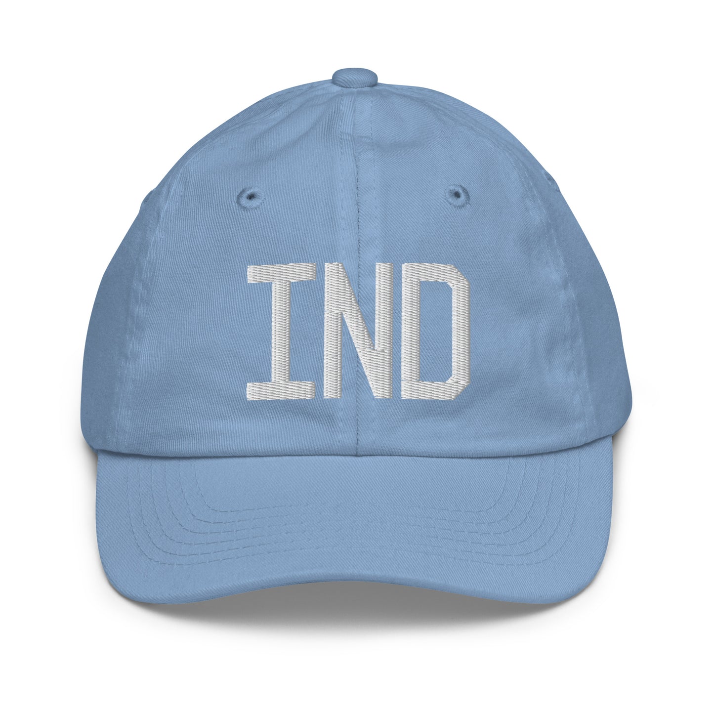 Airport Code Kid's Baseball Cap - White • IND Indianapolis • YHM Designs - Image 22
