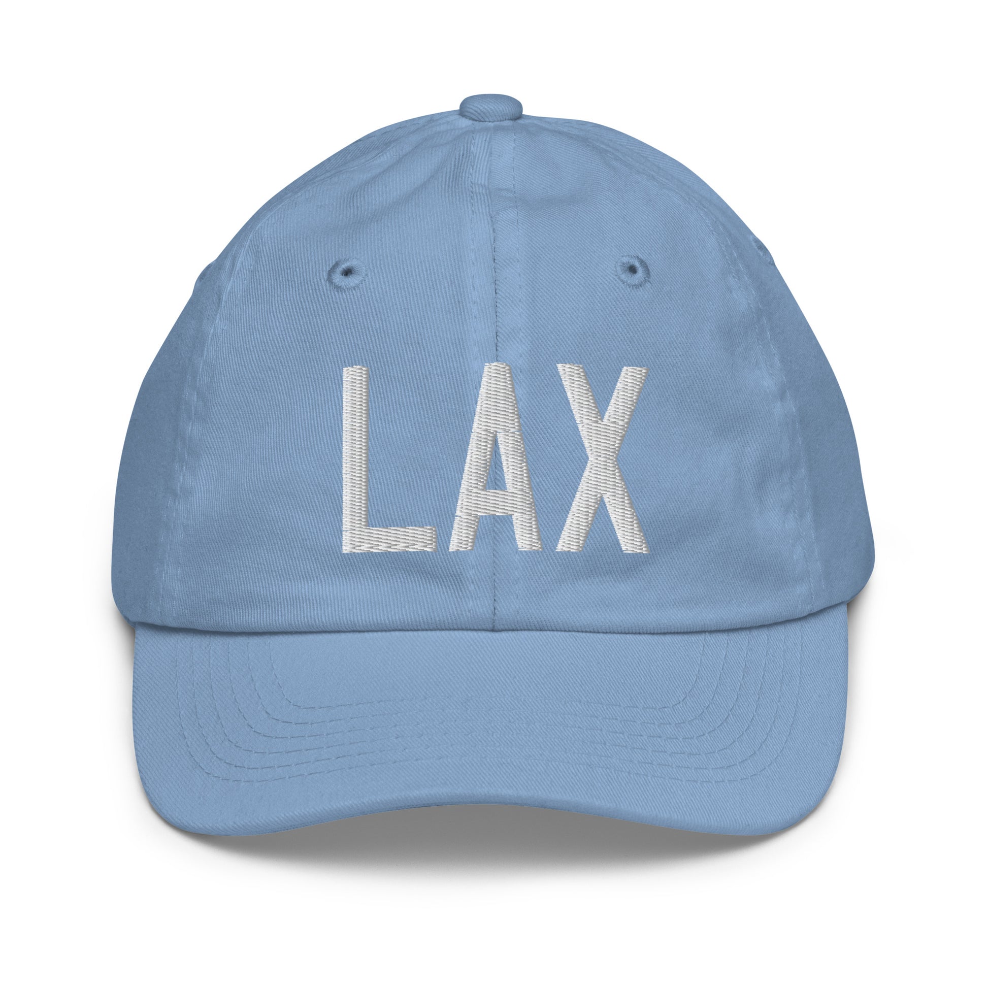 Airport Code Kid's Baseball Cap - White • LAX Los Angeles • YHM Designs - Image 22