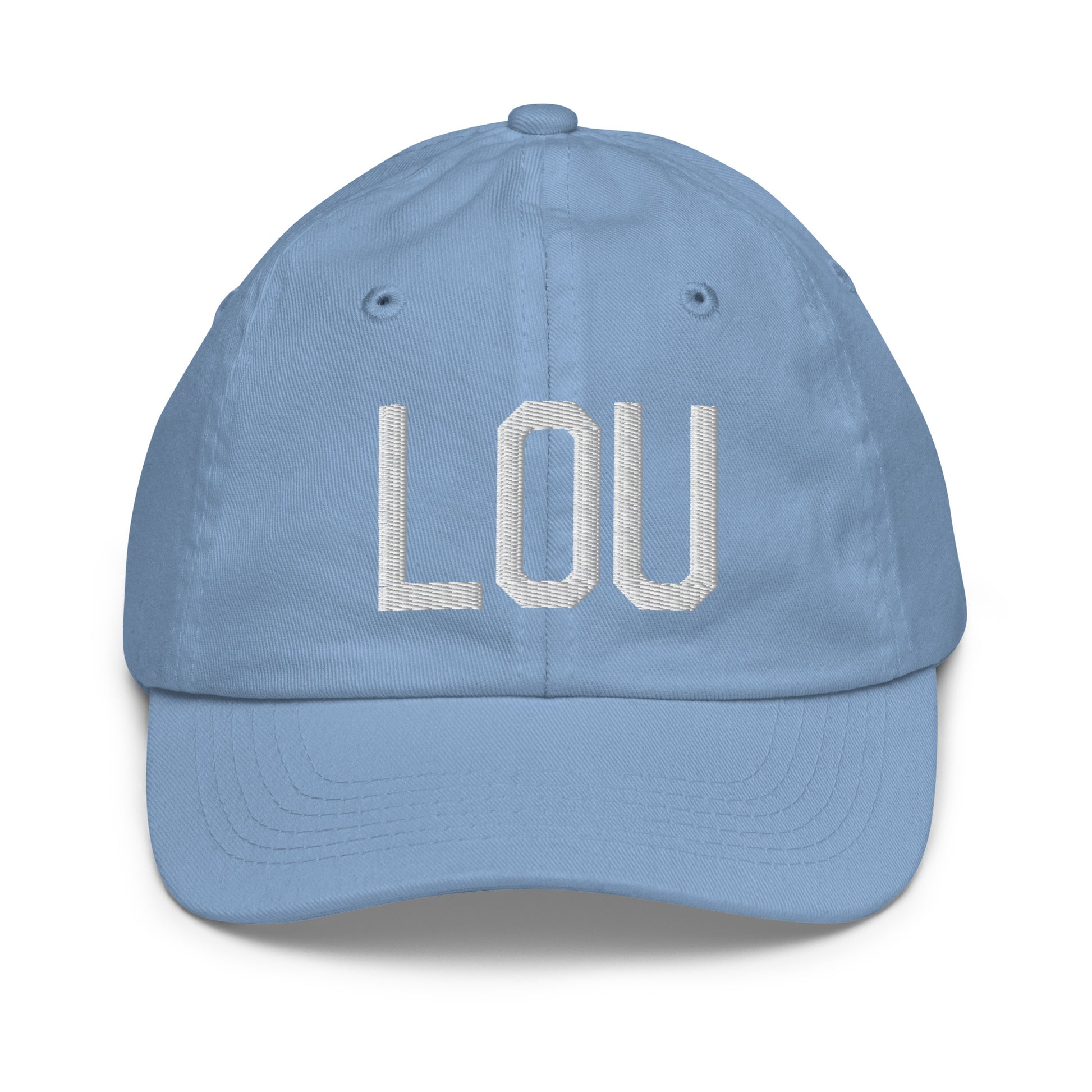 Airport Code Kid's Baseball Cap - White • LOU Louisville • YHM Designs - Image 22