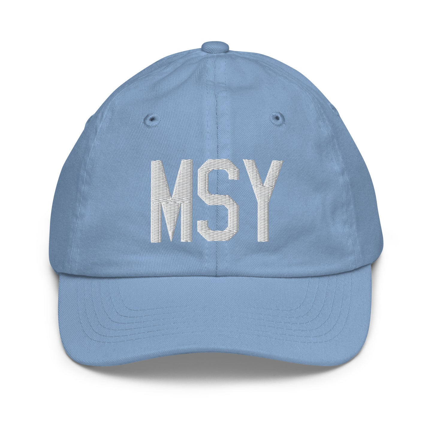 Airport Code Kid's Baseball Cap - White • MSY New Orleans • YHM Designs - Image 22