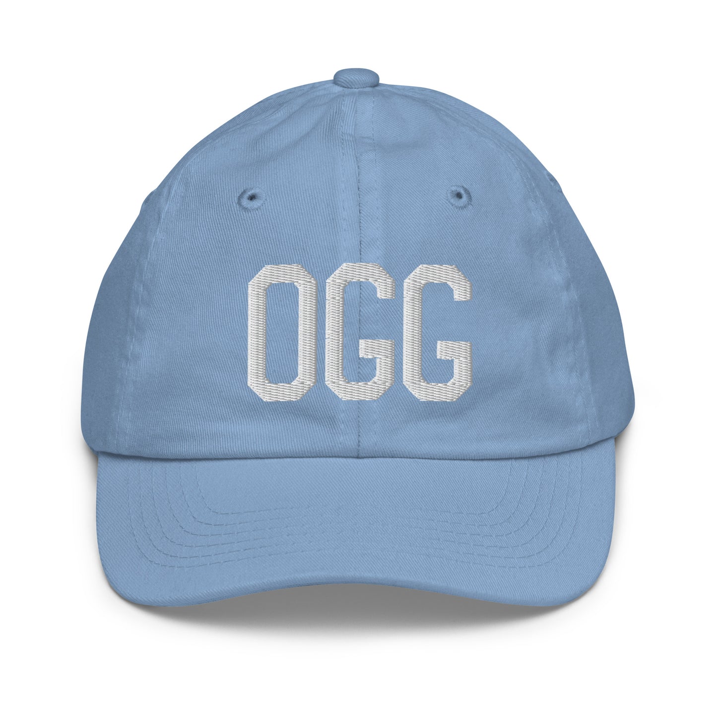 Airport Code Kid's Baseball Cap - White • OGG Maui • YHM Designs - Image 22