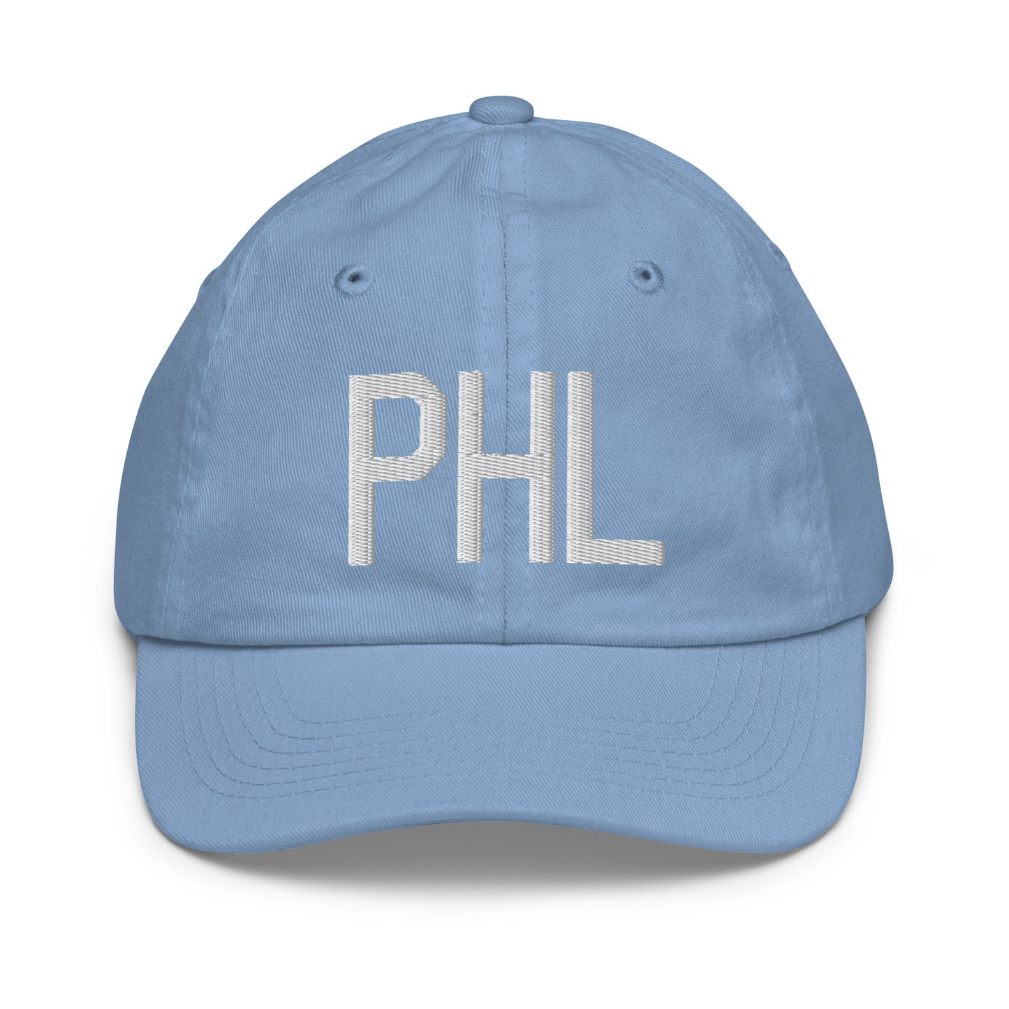 Airport Code Kid's Baseball Cap - White • PHL Philadelphia • YHM Designs - Image 22