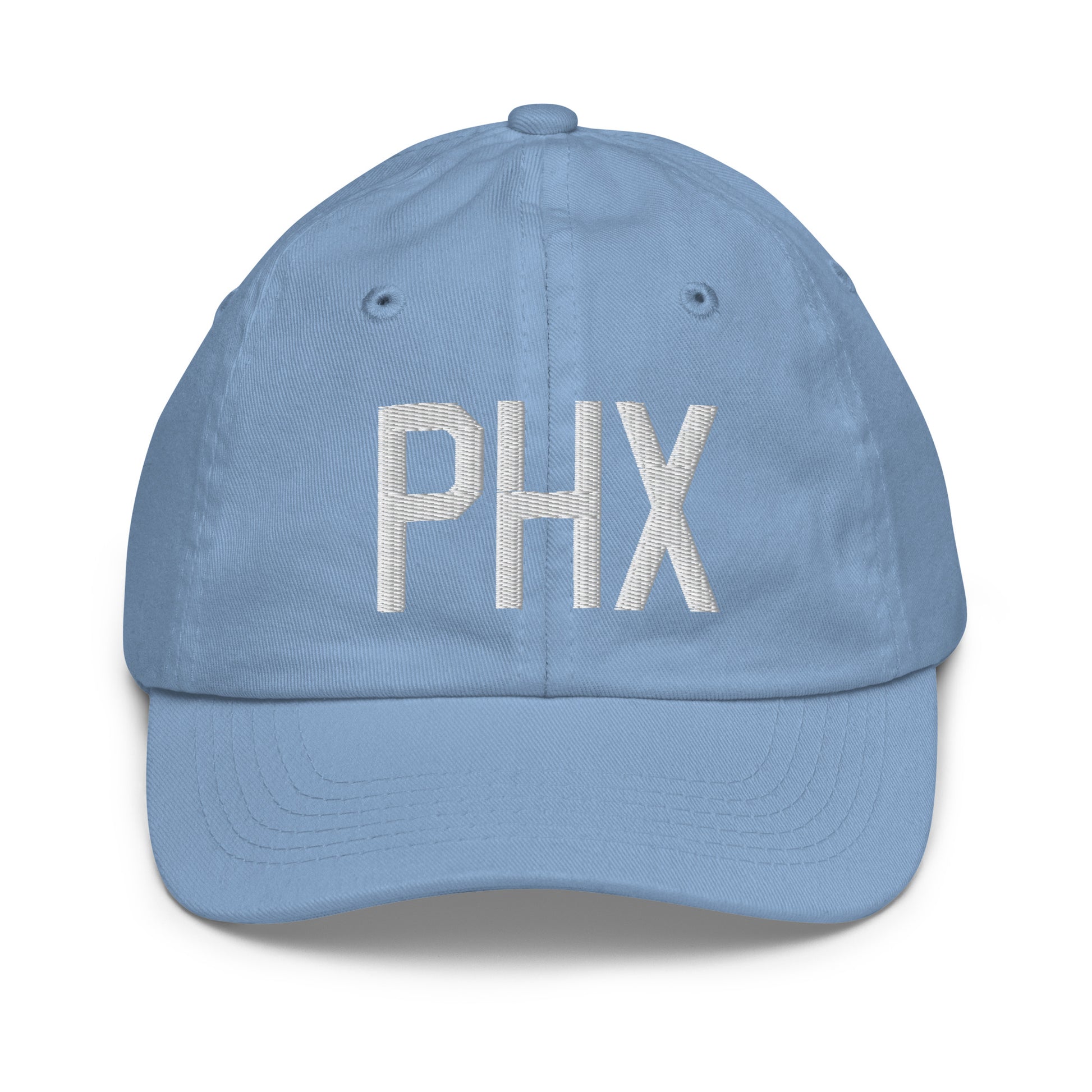 Airport Code Kid's Baseball Cap - White • PHX Phoenix • YHM Designs - Image 22