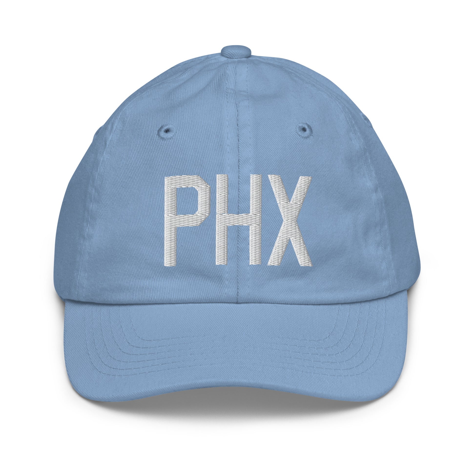 Airport Code Kid's Baseball Cap - White • PHX Phoenix • YHM Designs - Image 22