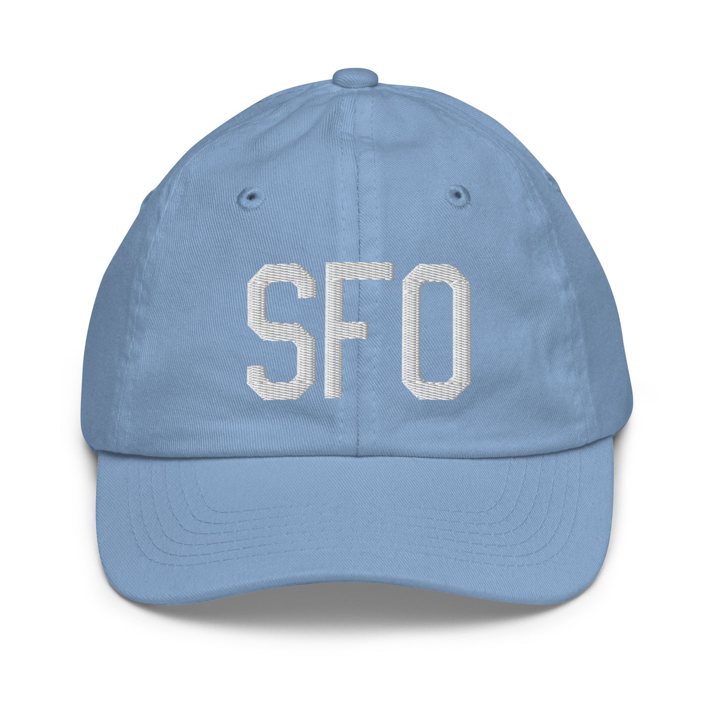Airport Code Kid's Baseball Cap - White • SFO San Francisco • YHM Designs - Image 22