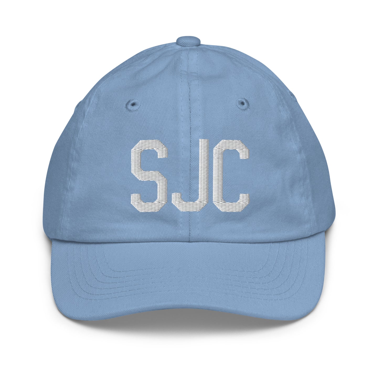 Airport Code Kid's Baseball Cap - White • SJC San Jose • YHM Designs - Image 22