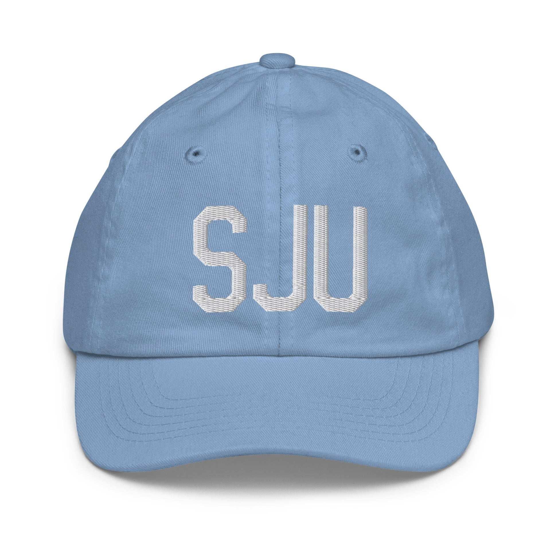 Airport Code Kid's Baseball Cap - White • SJU San Juan • YHM Designs - Image 22