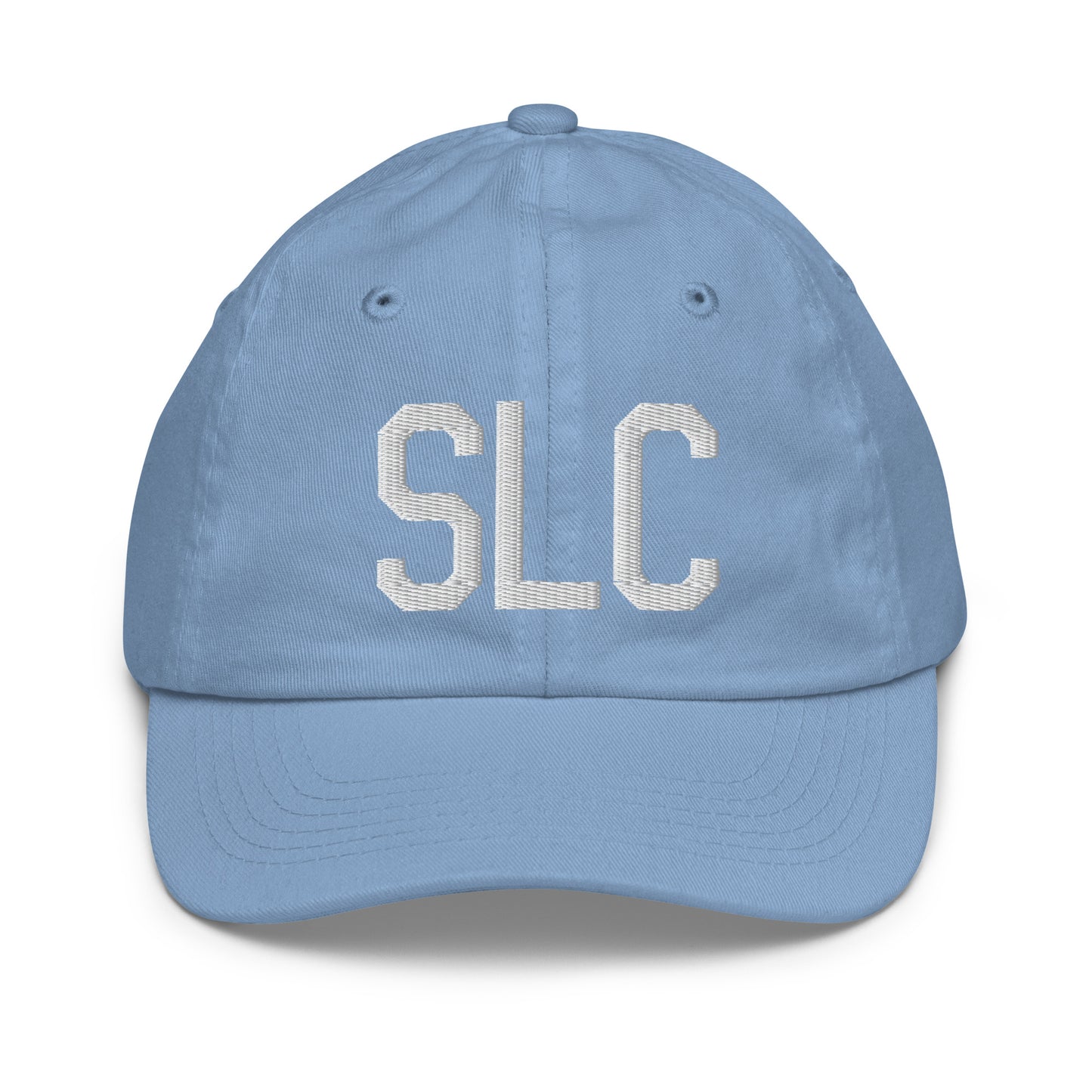 Airport Code Kid's Baseball Cap - White • SLC Salt Lake City • YHM Designs - Image 22