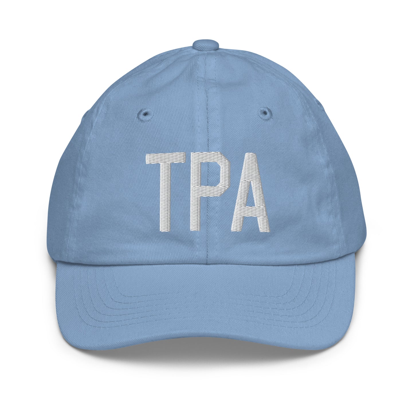 Airport Code Kid's Baseball Cap - White • TPA Tampa • YHM Designs - Image 22