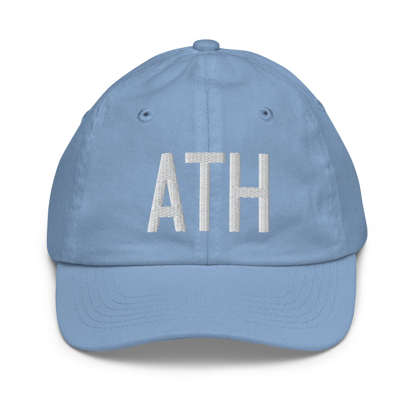 Airport Code Kid's Baseball Cap - White • ATH Athens • YHM Designs - Image 22