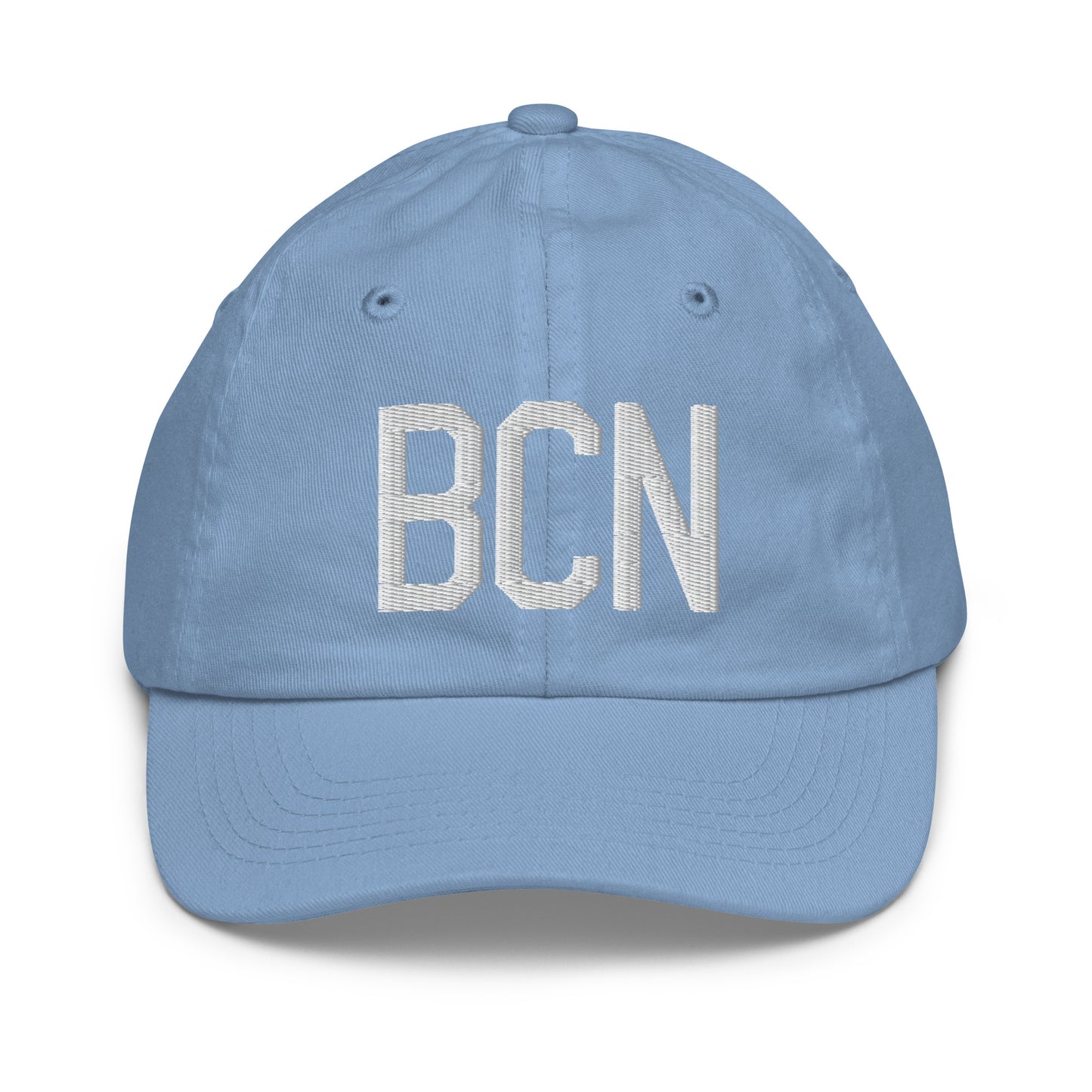 Airport Code Kid's Baseball Cap - White • BCN Barcelona • YHM Designs - Image 22