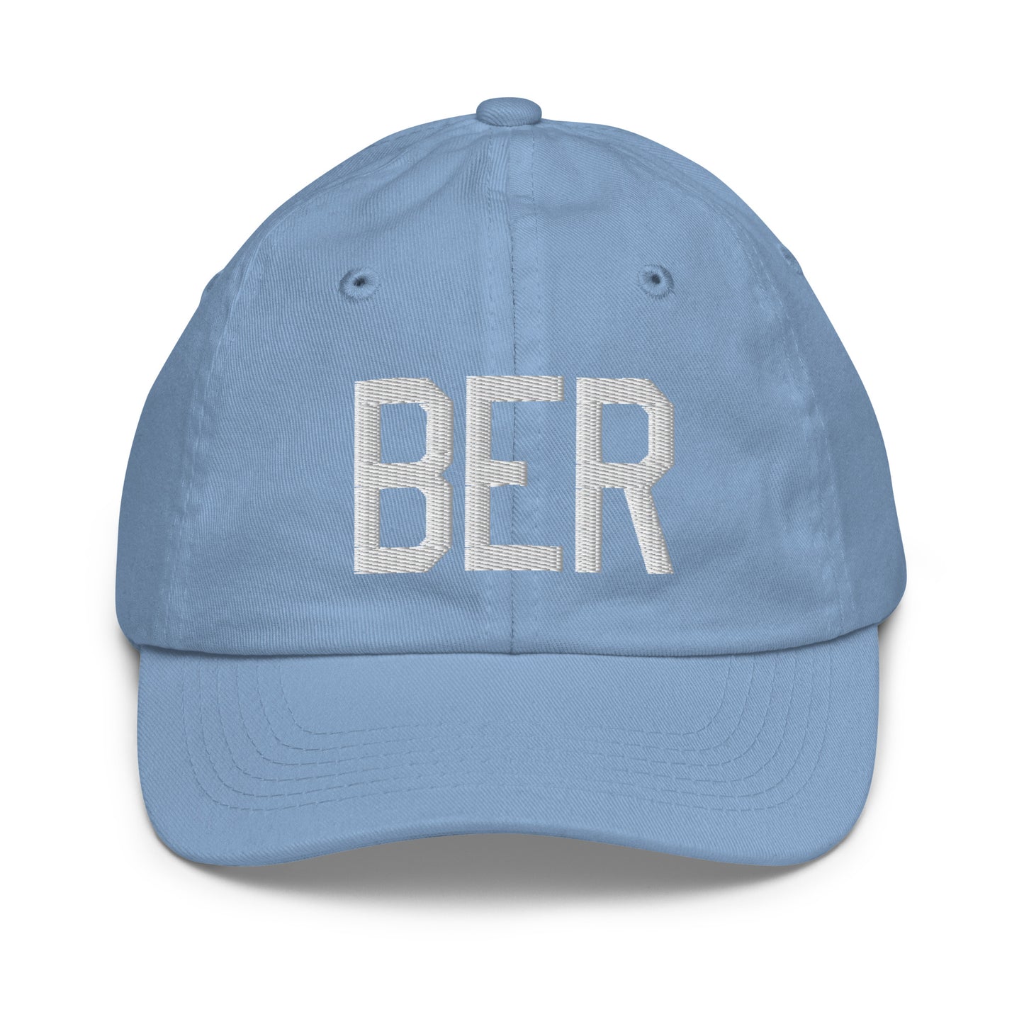 Airport Code Kid's Baseball Cap - White • BER Berlin • YHM Designs - Image 22