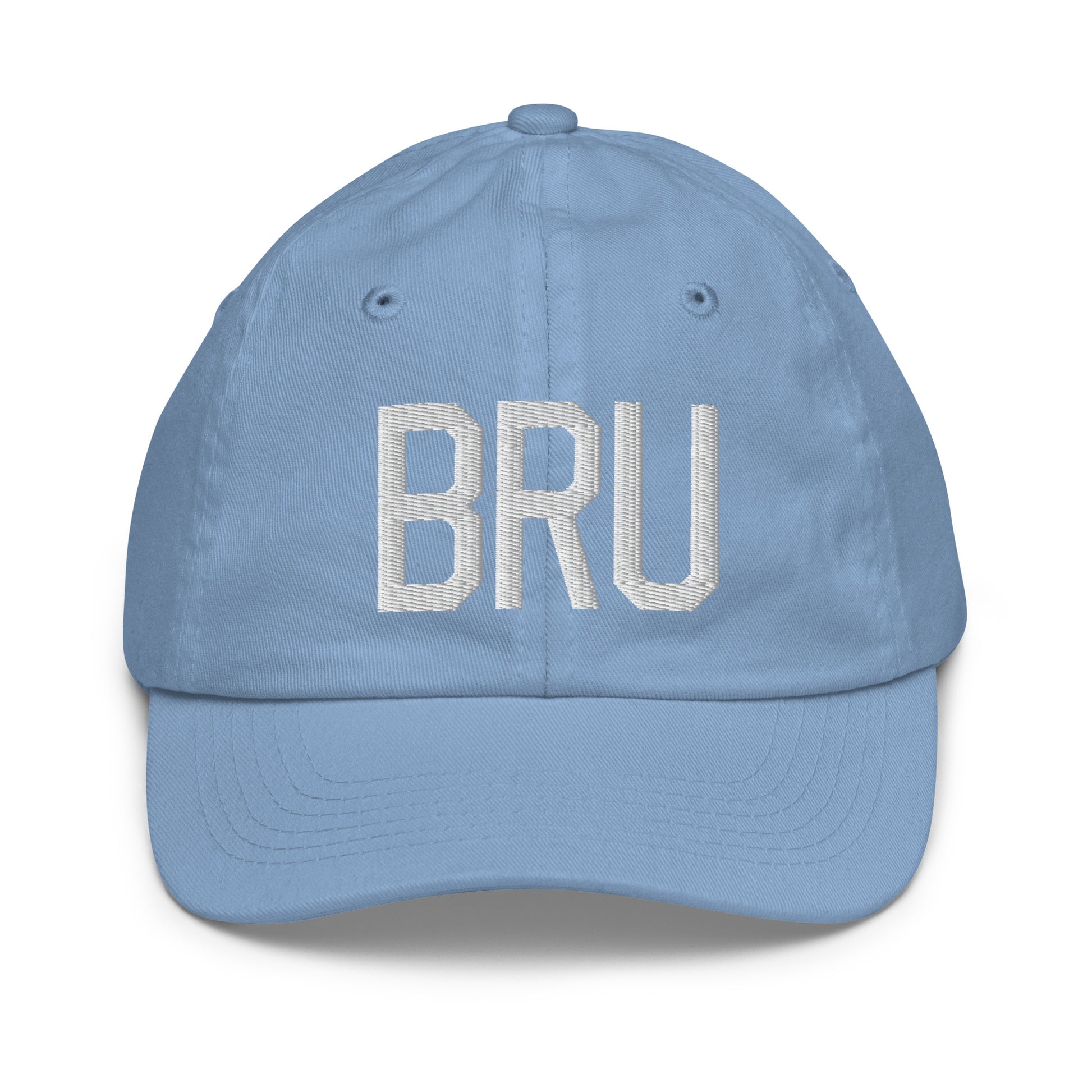 Airport Code Kid's Baseball Cap - White • BRU Brussels • YHM Designs - Image 22