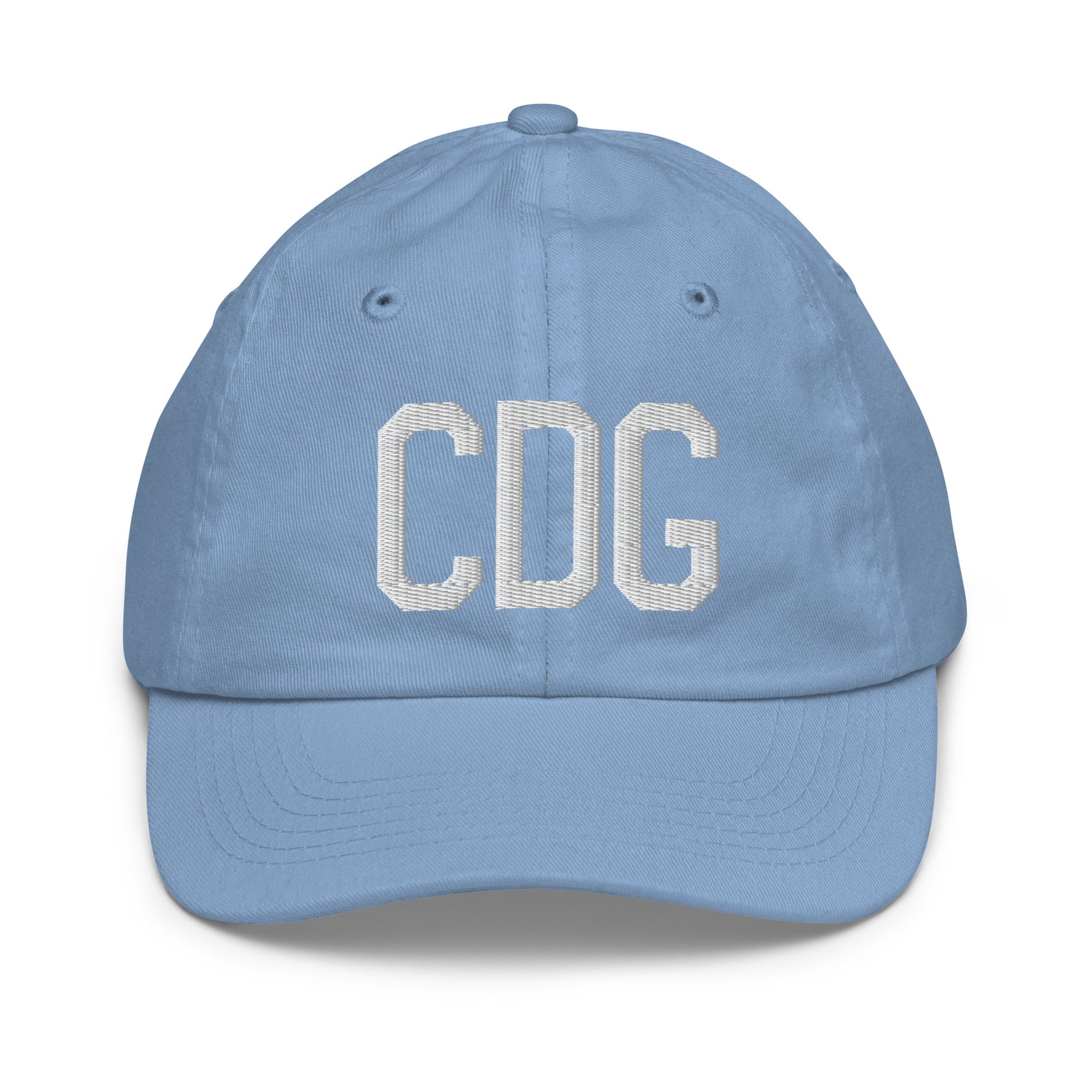 Airport Code Kid's Baseball Cap - White • CDG Paris • YHM Designs - Image 22