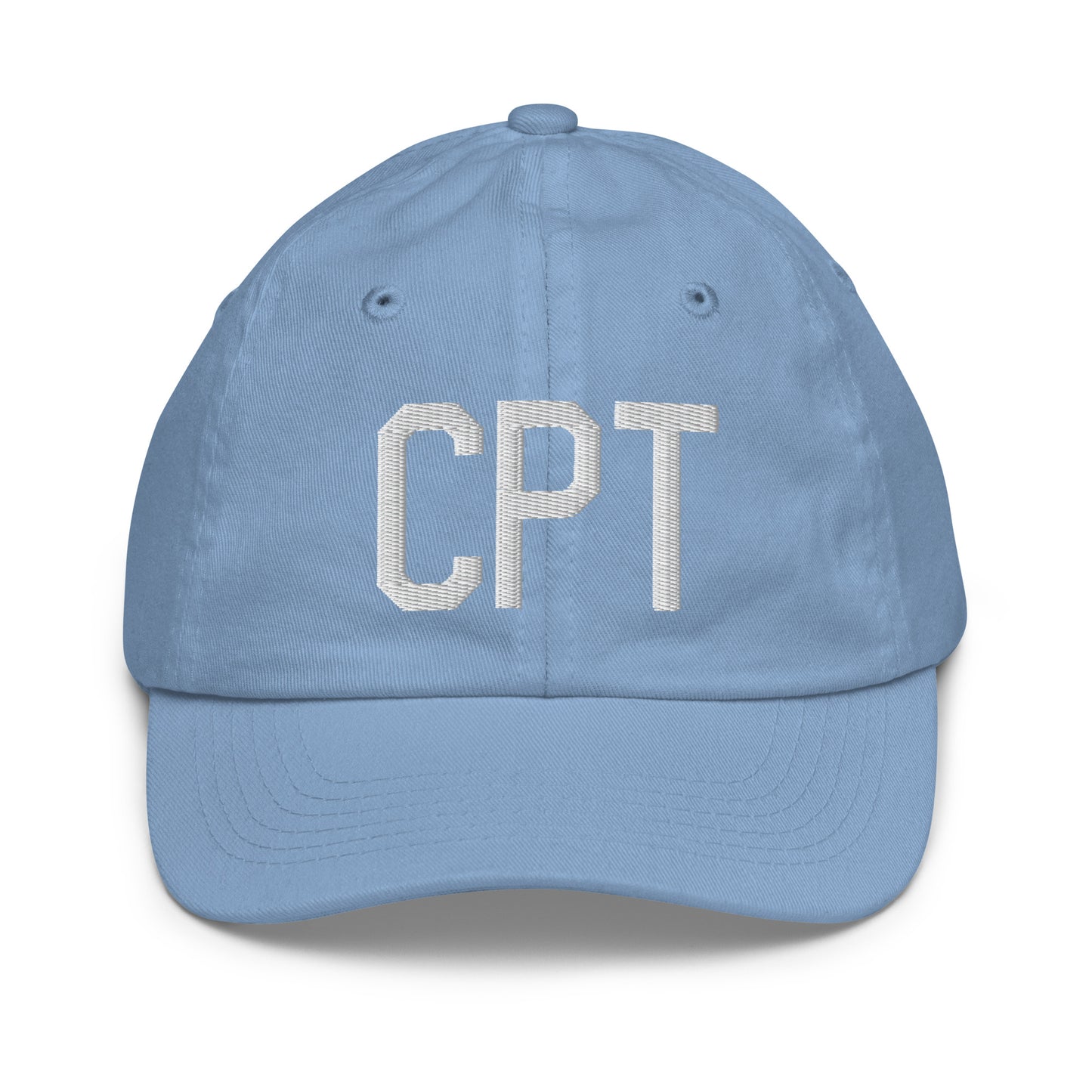Airport Code Kid's Baseball Cap - White • CPT Cape Town • YHM Designs - Image 22