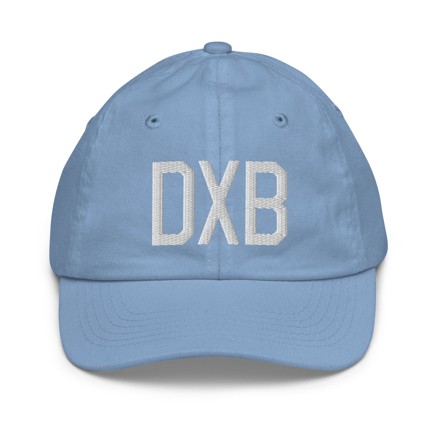 Airport Code Kid's Baseball Cap - White • DXB Dubai • YHM Designs - Image 22