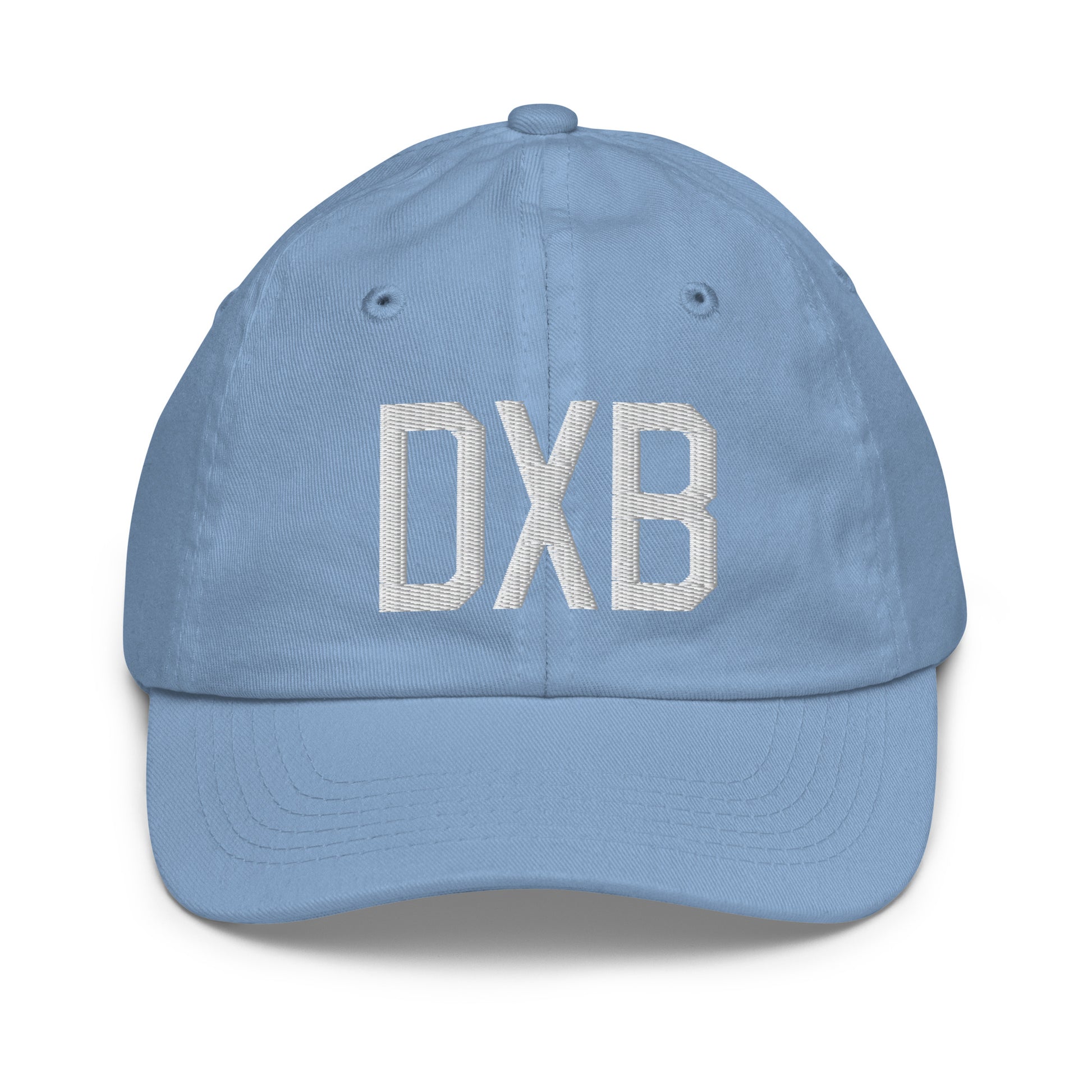 Airport Code Kid's Baseball Cap - White • DXB Dubai • YHM Designs - Image 22