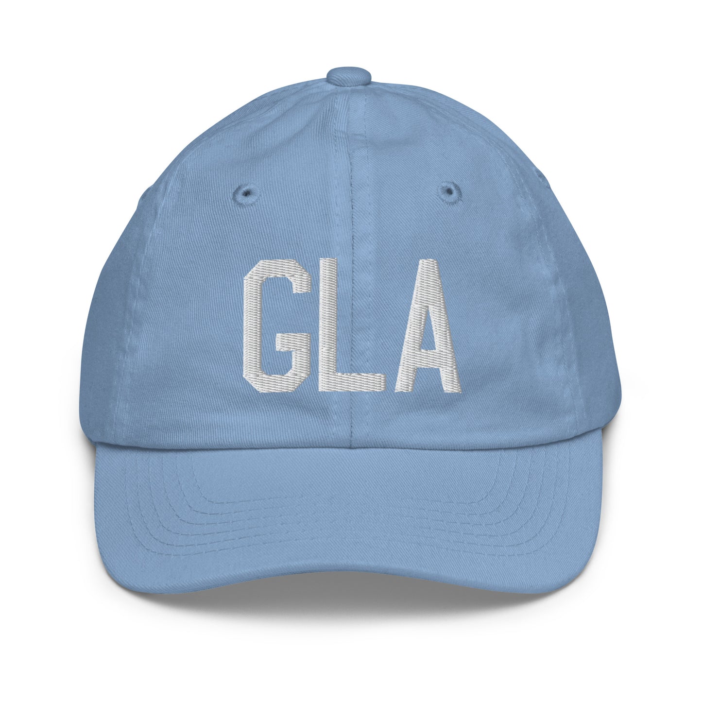 Airport Code Kid's Baseball Cap - White • GLA Glasgow • YHM Designs - Image 22